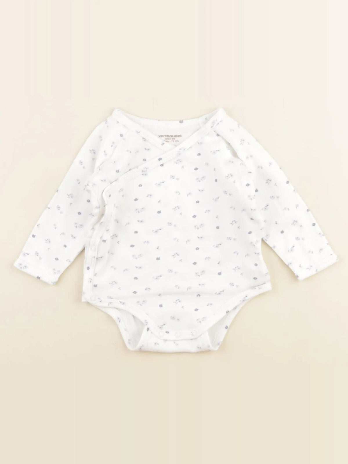 Vertbaudet - body bleu, blanc - 9 mois