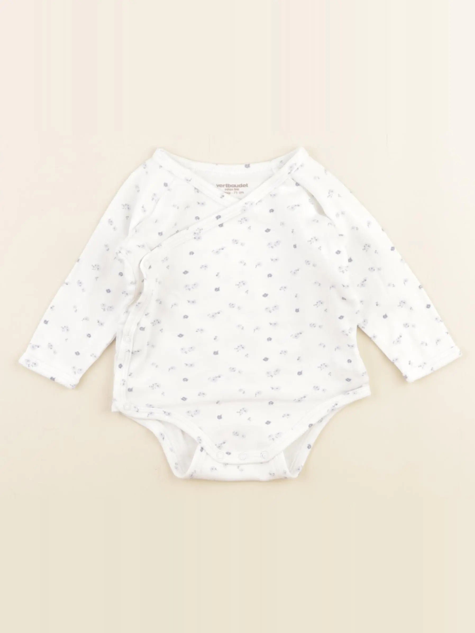 Vertbaudet - body bleu, blanc - 9 mois