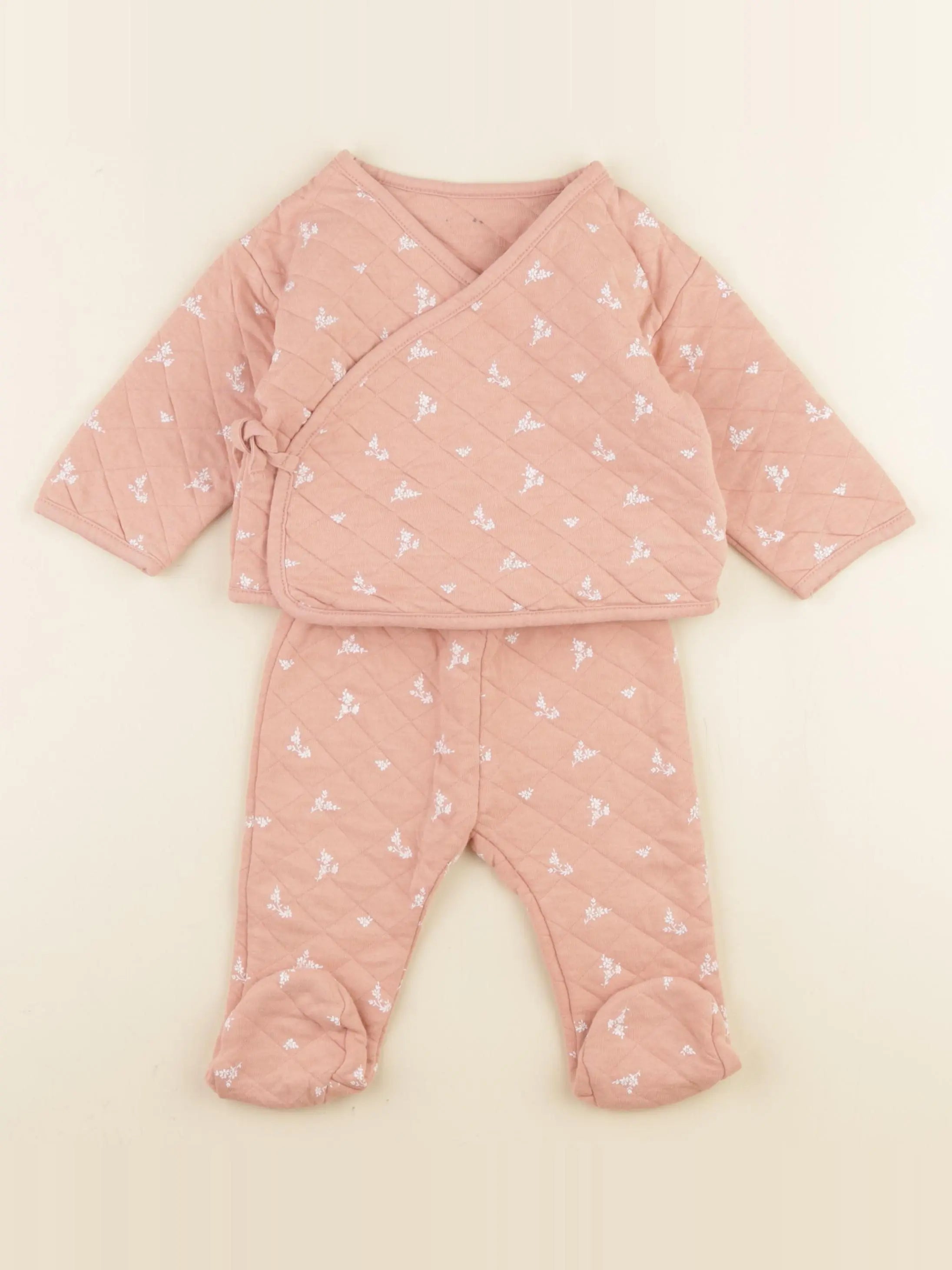 Vertbaudet - ensemble rose - 9 mois