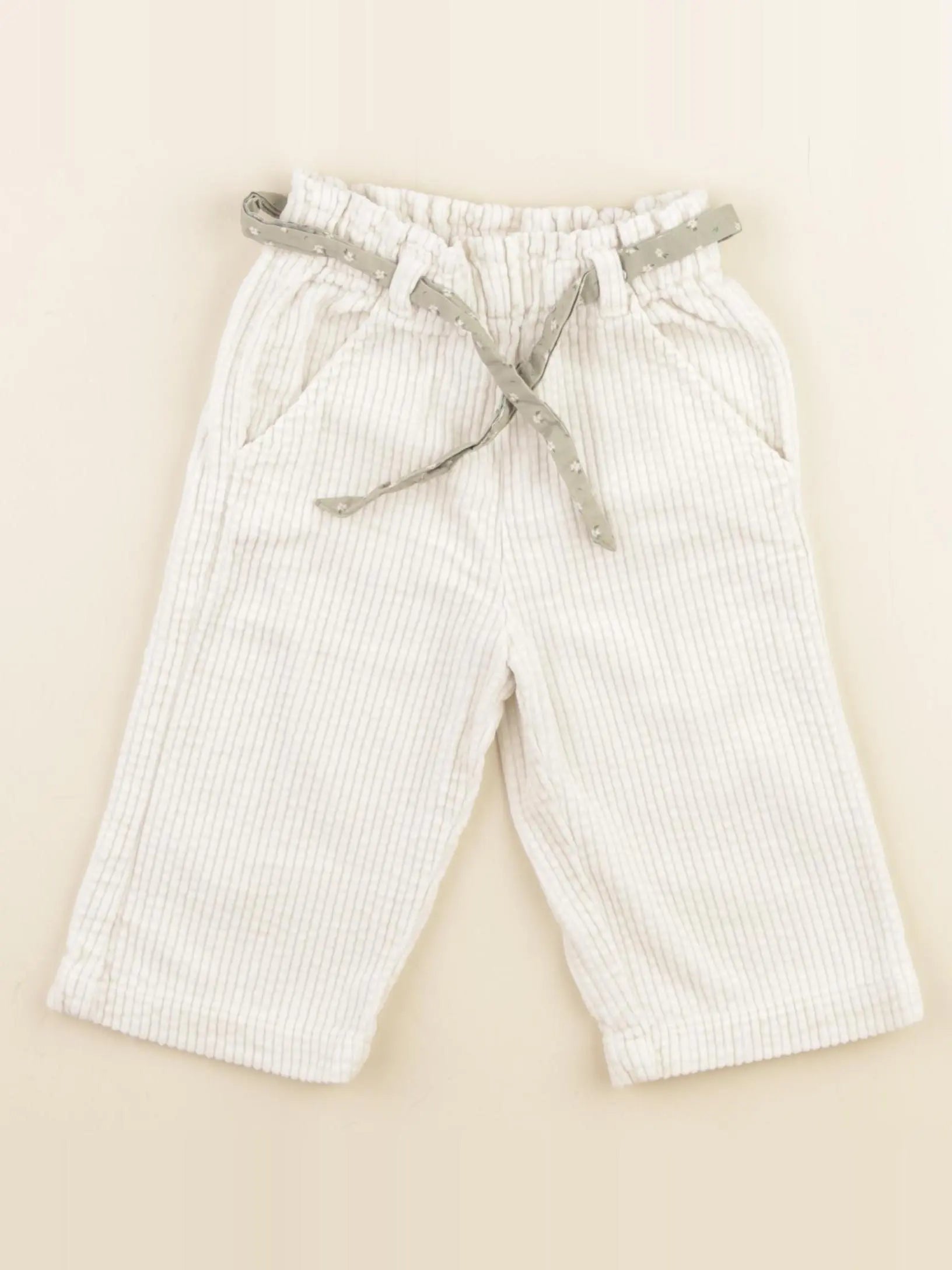 Vertbaudet - pantalon beige - 9 mois