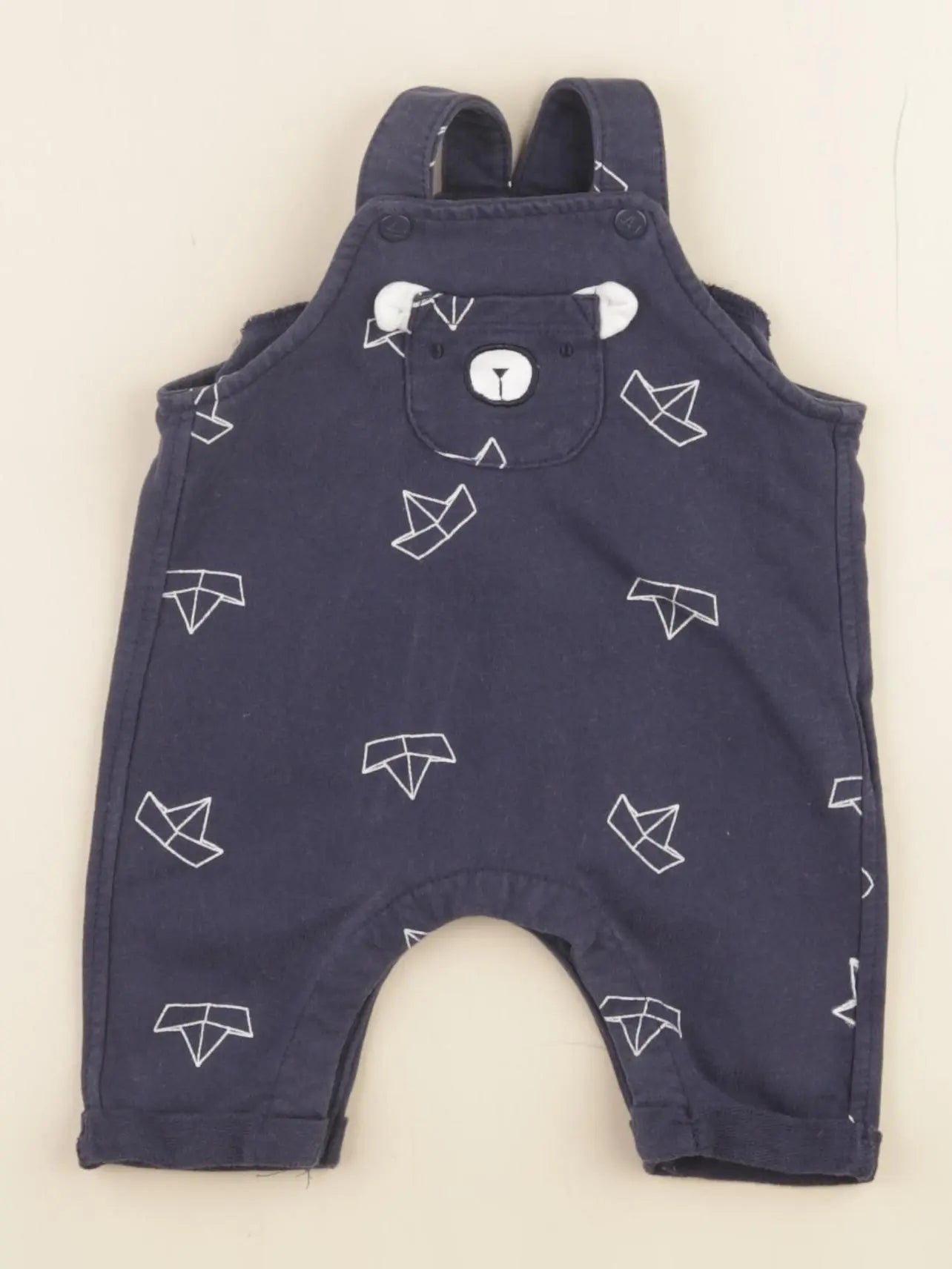 Vertbaudet - combinaison bleu, blanc - 1 mois