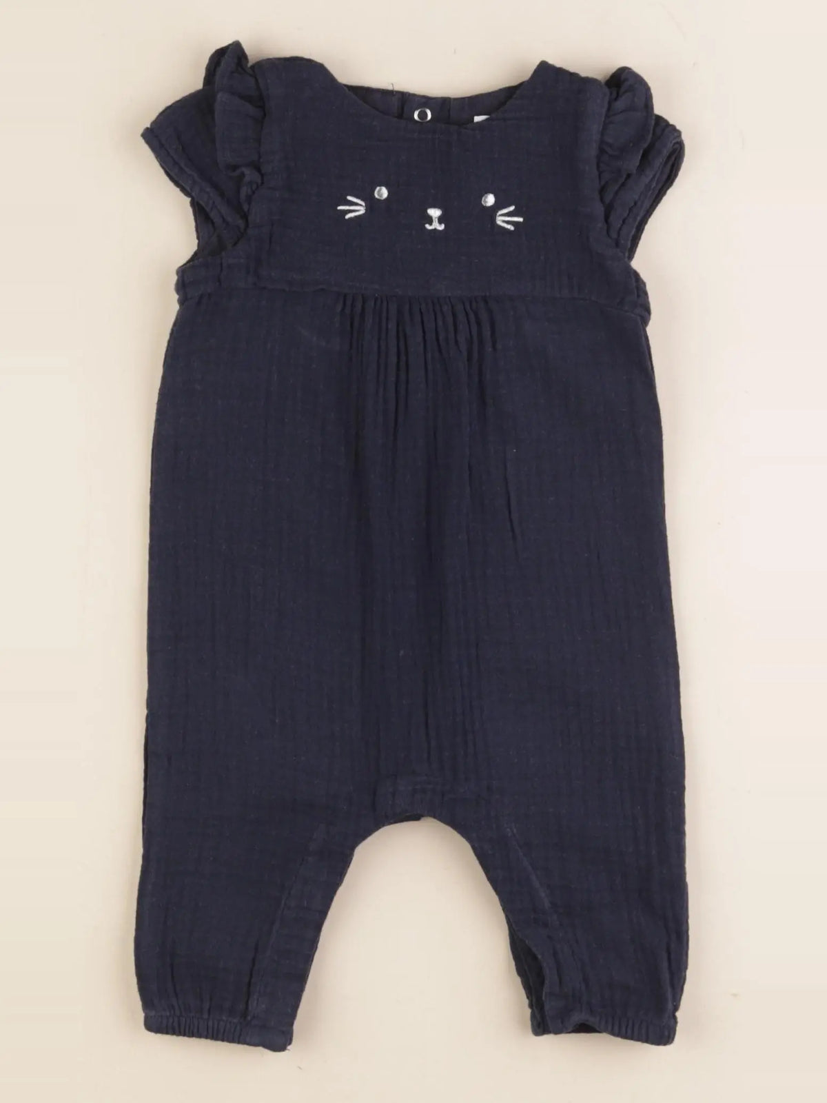 Vertbaudet - combinaison bleu, argent - 3 mois