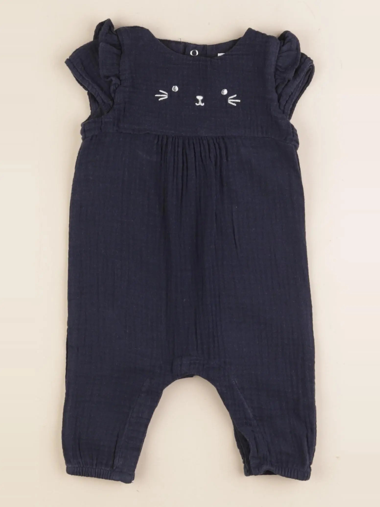 Vertbaudet - combinaison bleu, argent - 3 mois