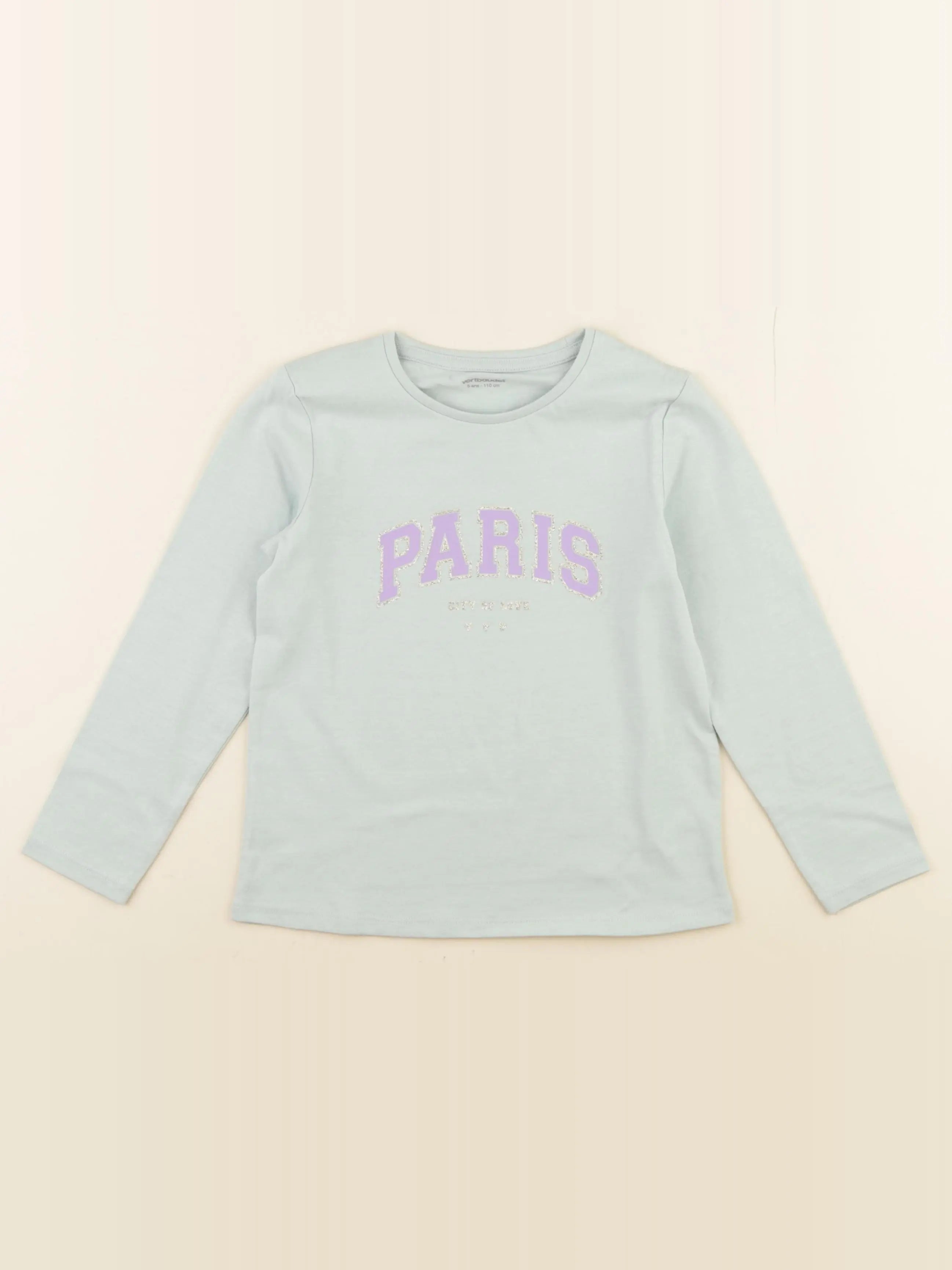 Vertbaudet - tee-shirt bleu - 5 ans