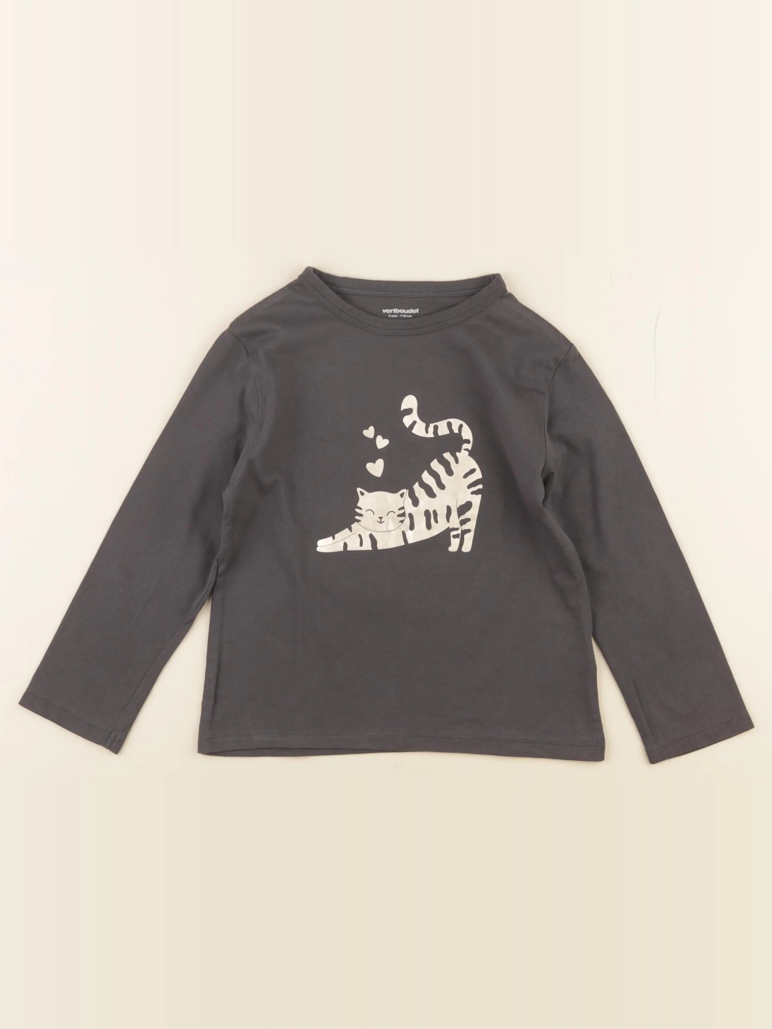 Vertbaudet - tee-shirt gris - 5 ans