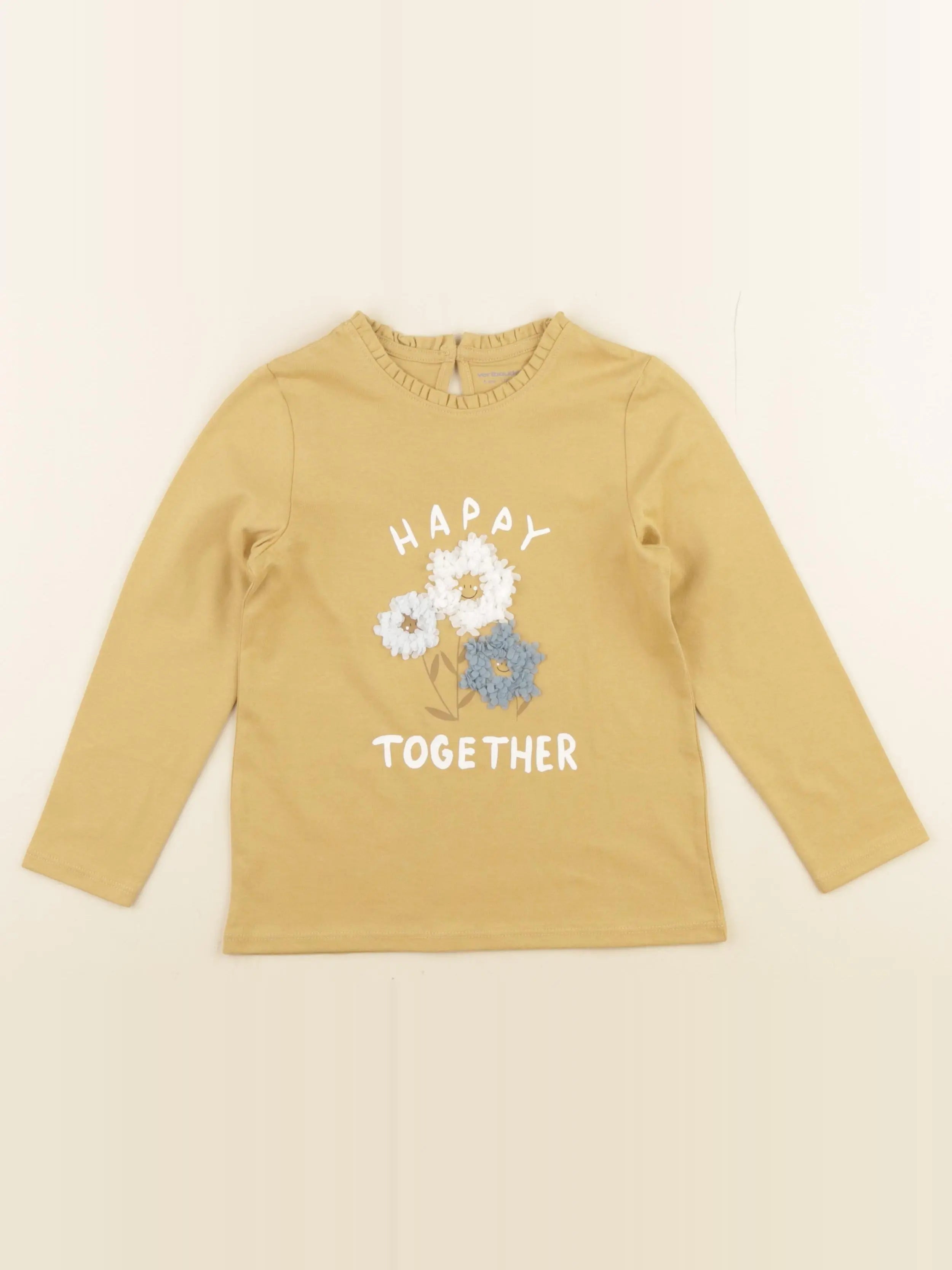 Vertbaudet - tee-shirt jaune - 5 ans