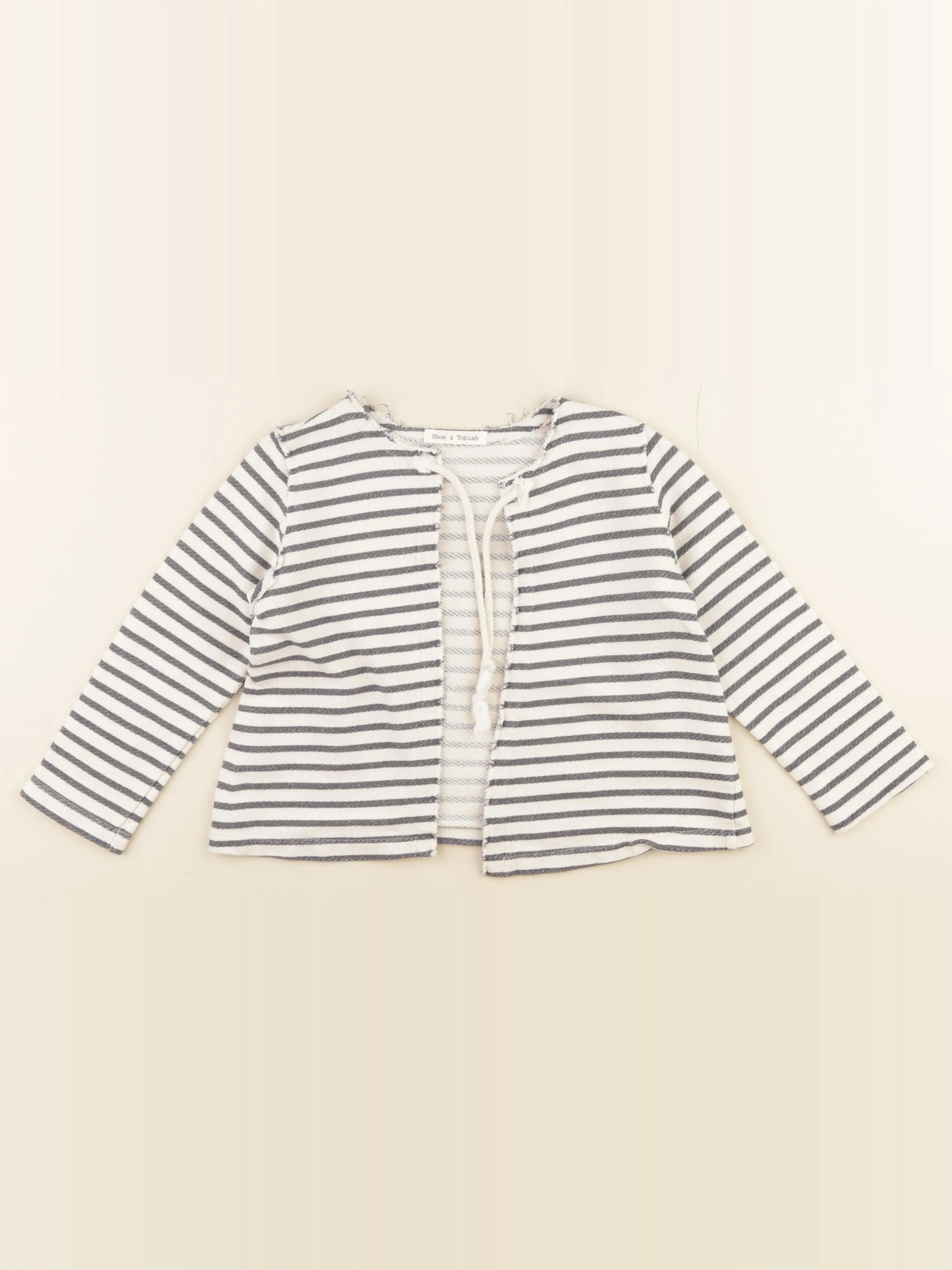 Zhoe et Tobiah - gilet bleu, blanc - 5 ans