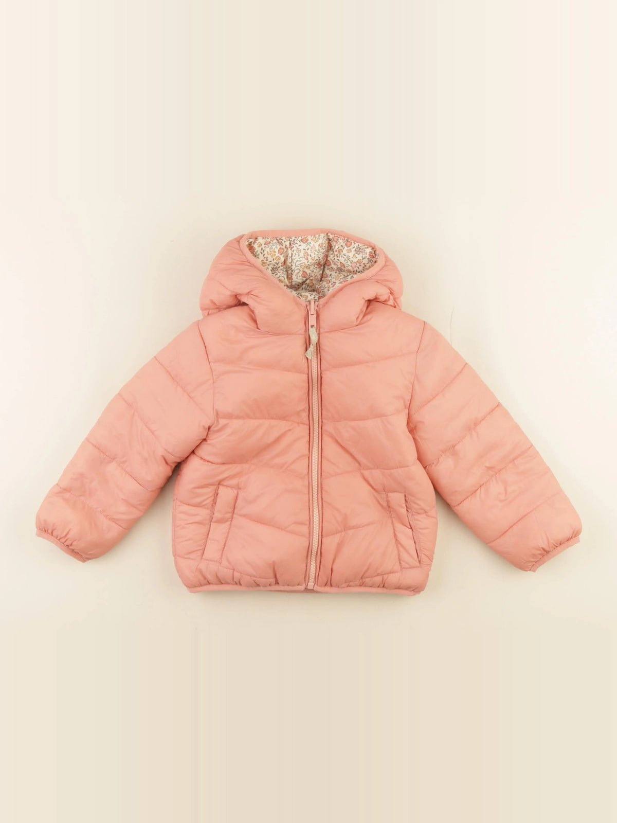 Vertbaudet - doudoune réversible rose, or - 5 ans