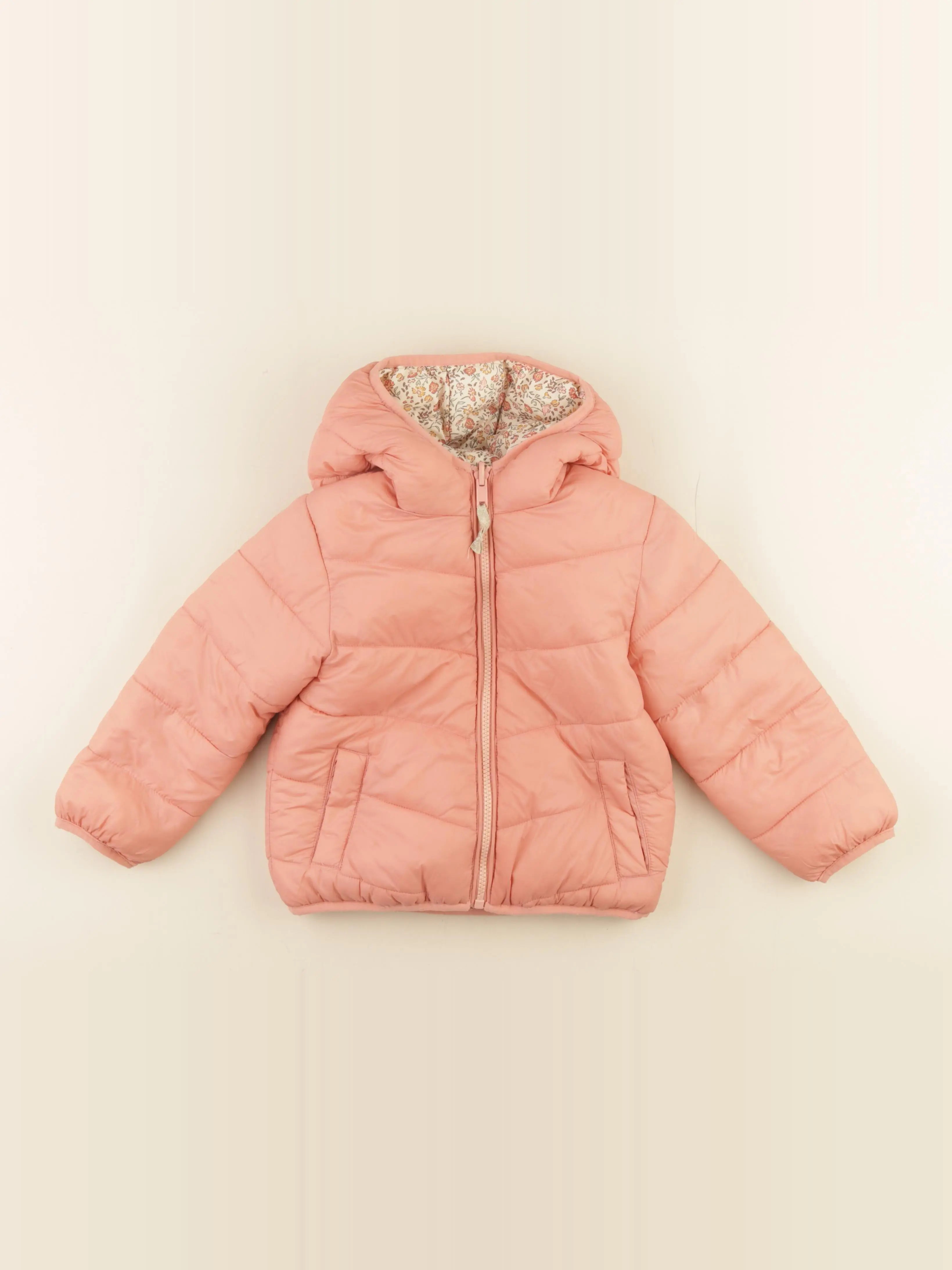 Vertbaudet - doudoune réversible rose, or - 5 ans