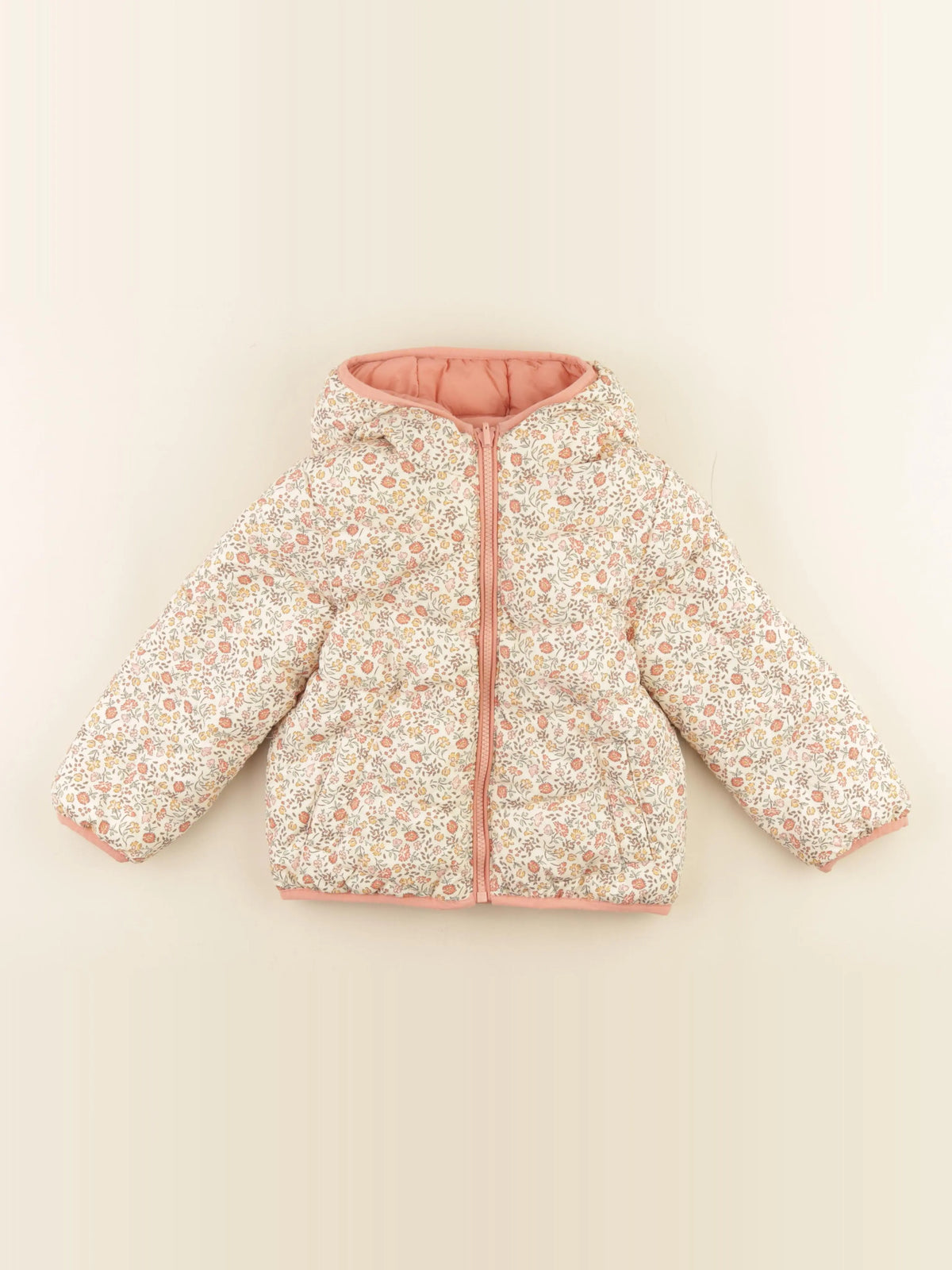 Vertbaudet - doudoune réversible rose, or - 5 ans