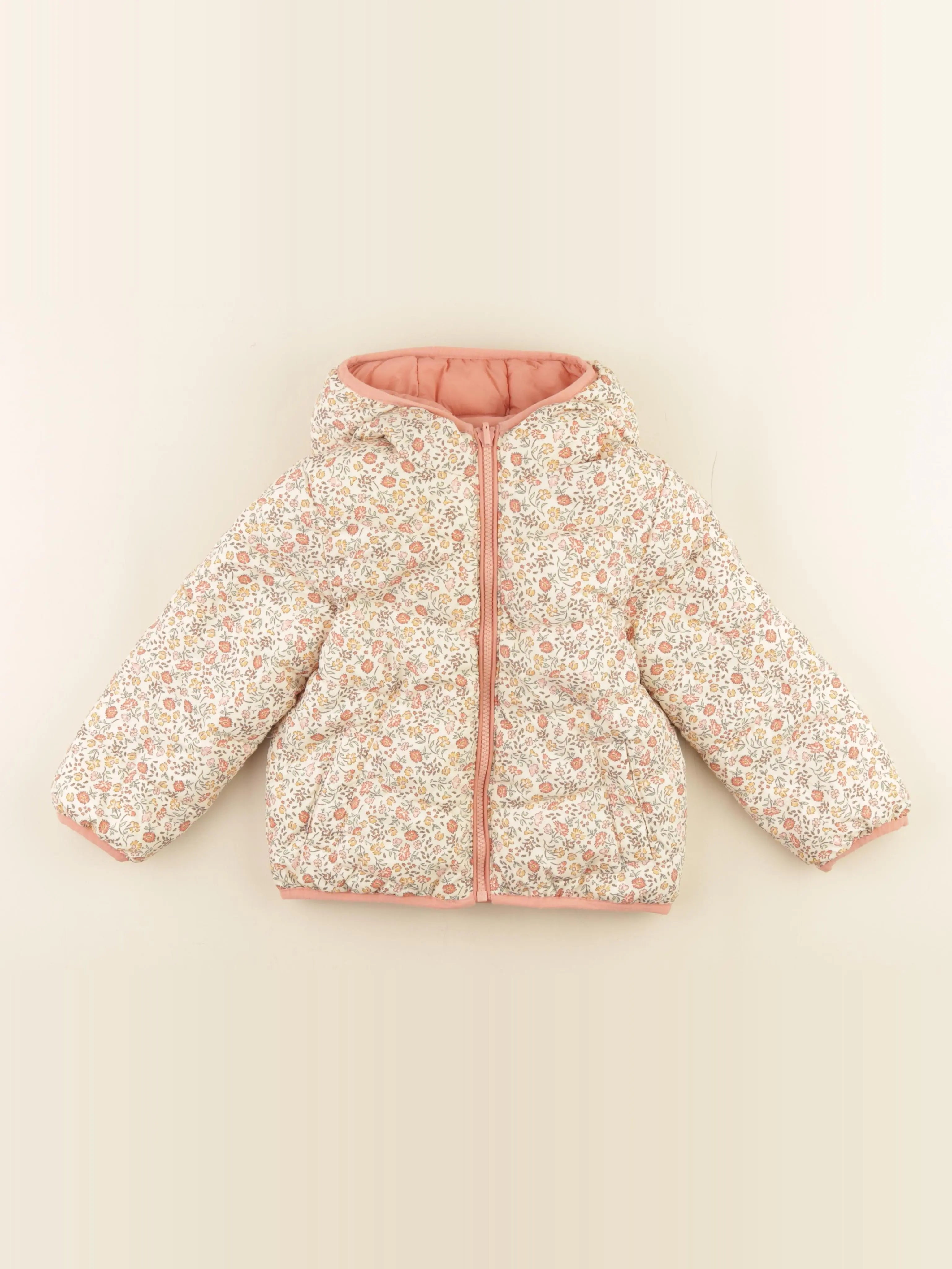 Vertbaudet - doudoune réversible rose, or - 5 ans