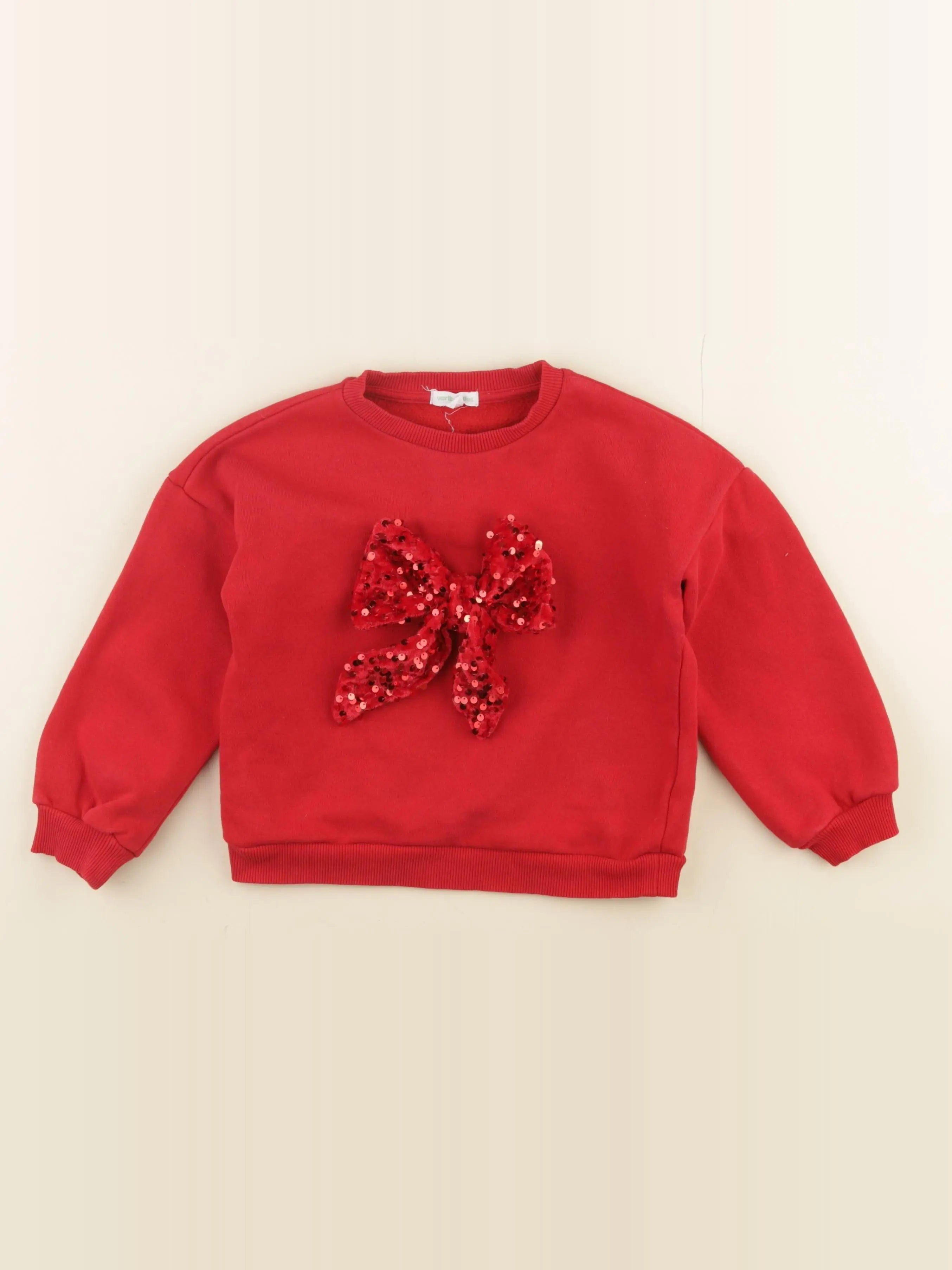 Vertbaudet - sweat rouge - 6 ans