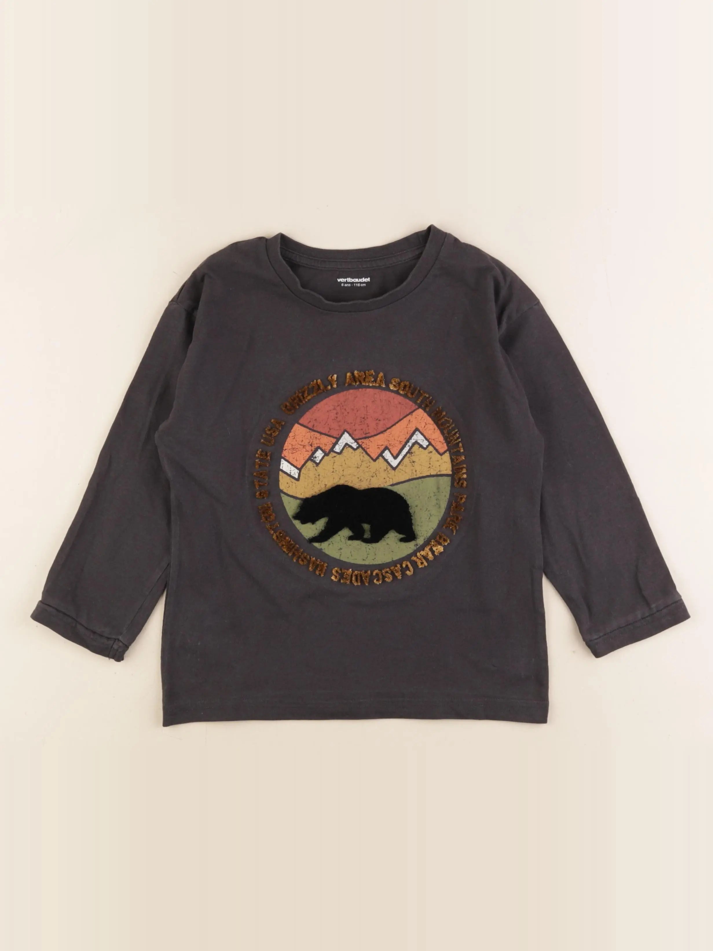 Vertbaudet - tee-shirt noir - 6 ans