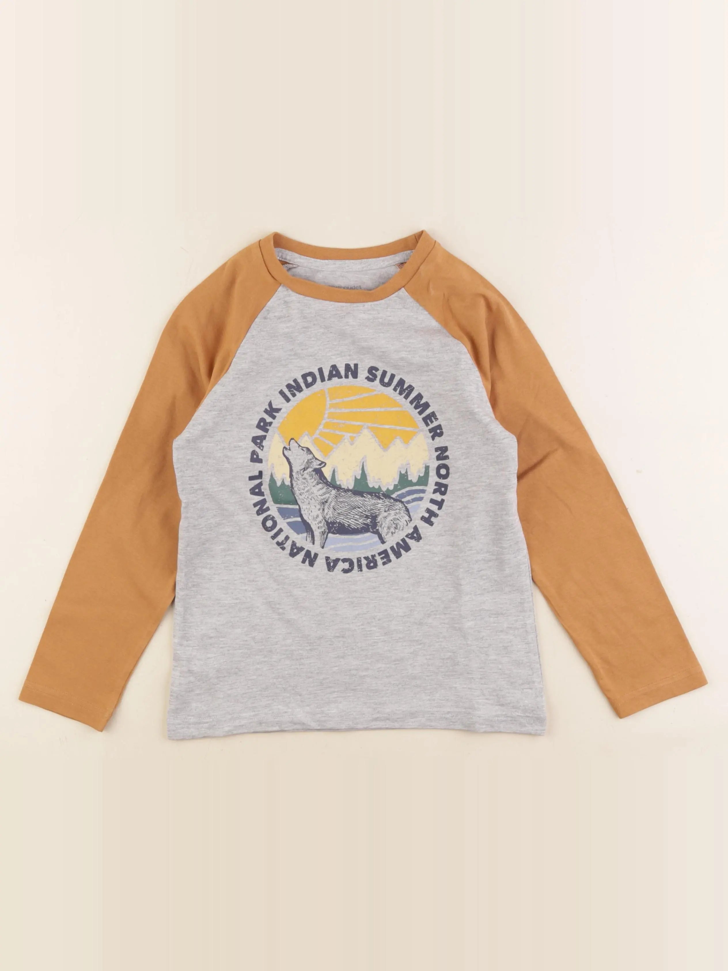 Vertbaudet - tee-shirt jaune, gris - 6 ans