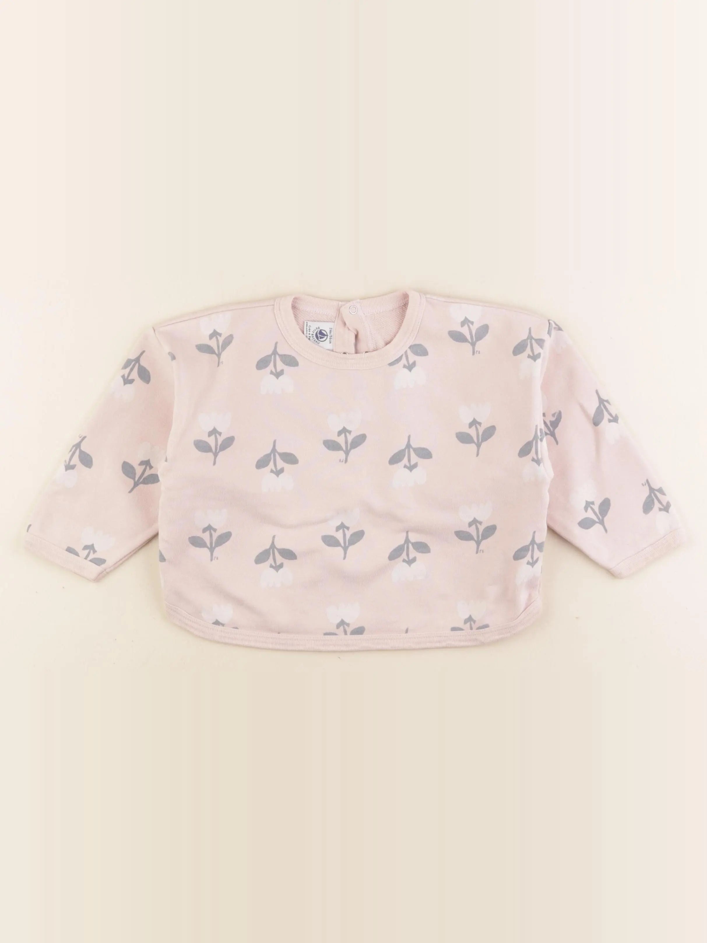 Petit Bateau - sweat rose - 24 mois