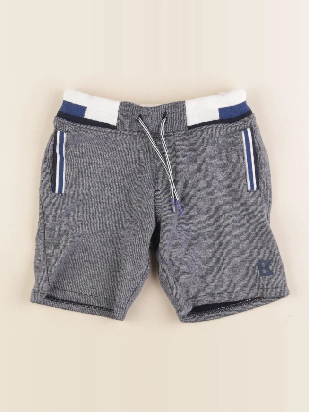 Okaidi - short bleu, blanc - 4 ans