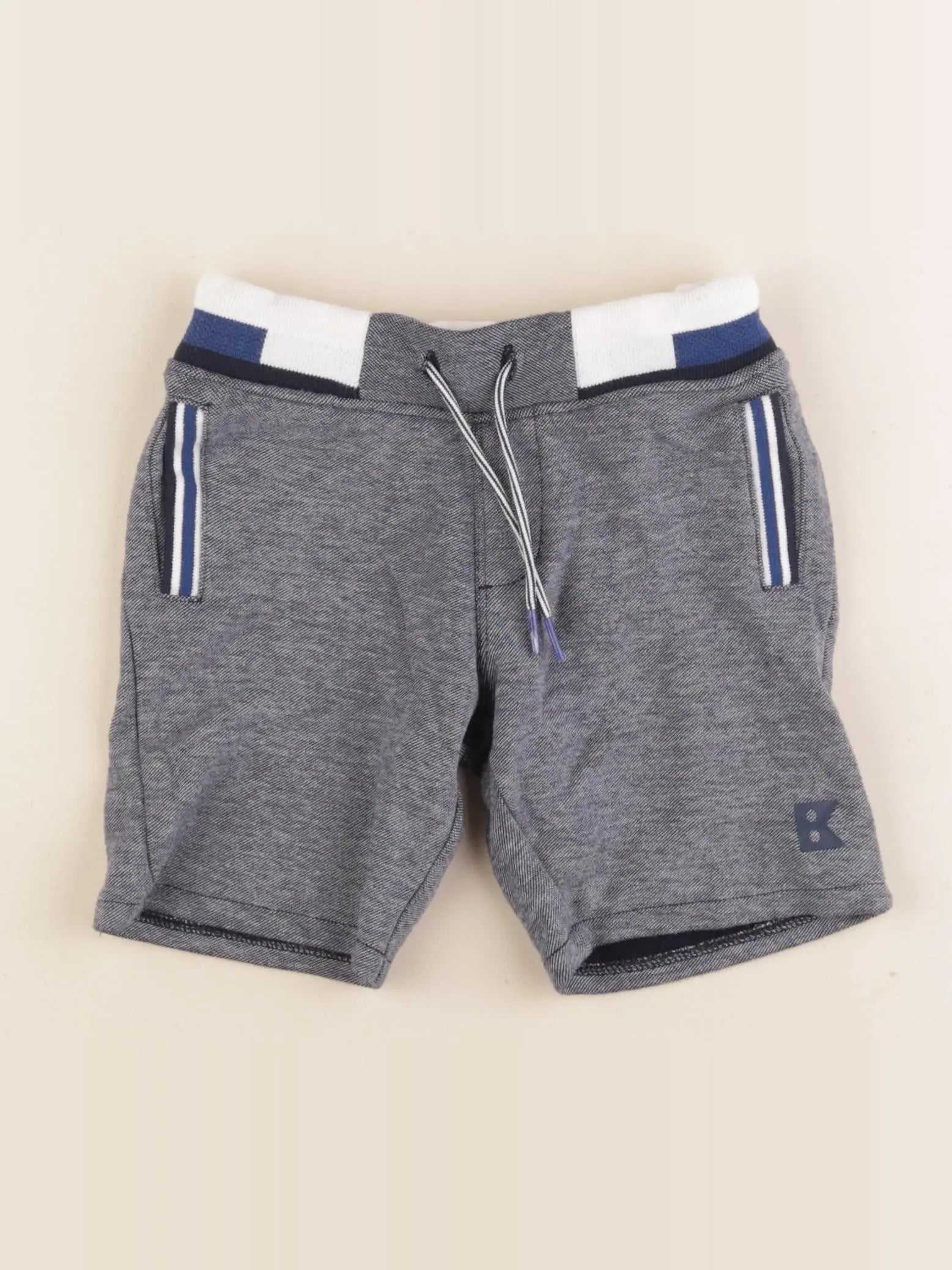 Okaidi - short bleu, blanc - 4 ans