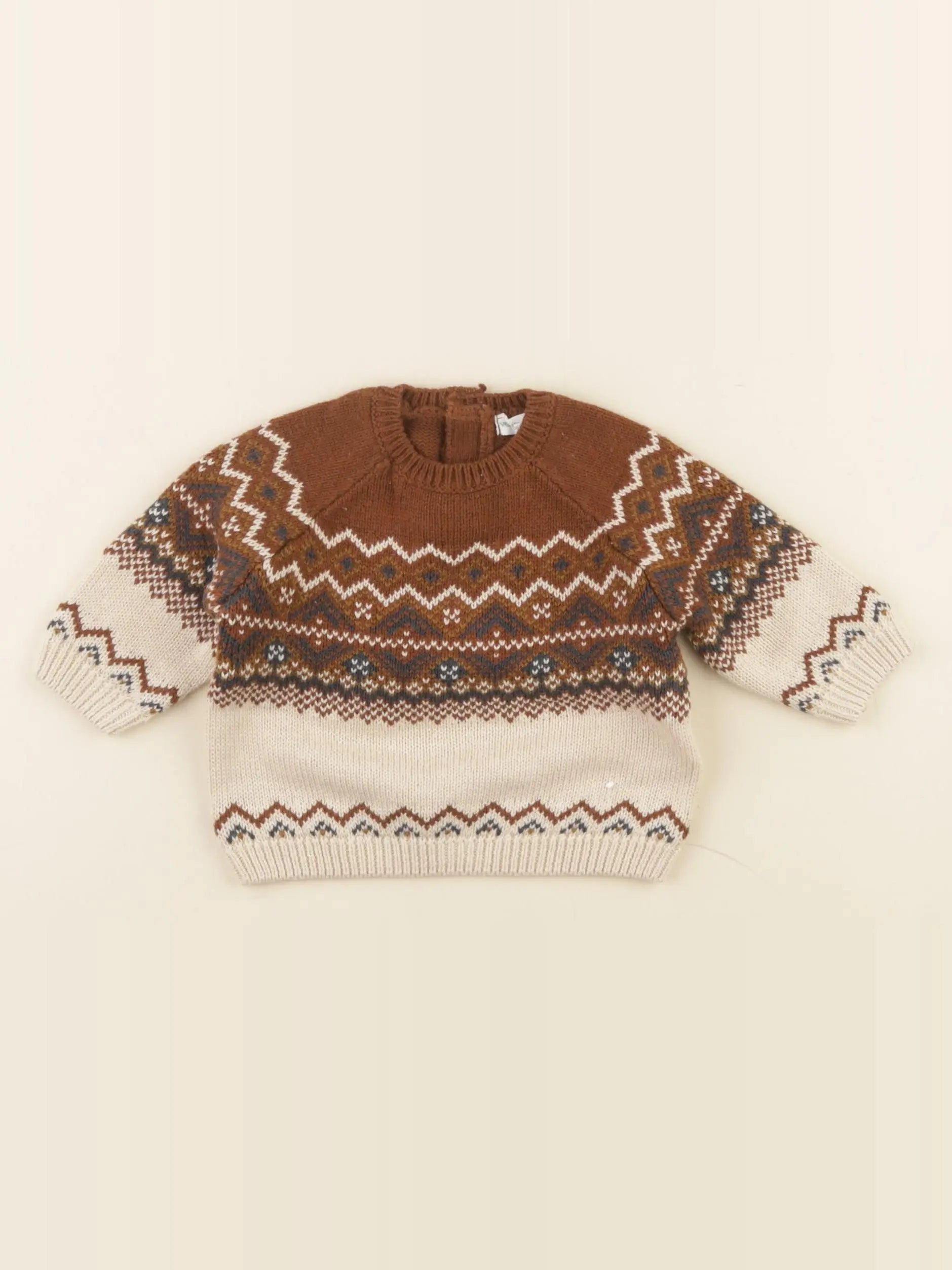 Vertbaudet - pull marron - 3 mois