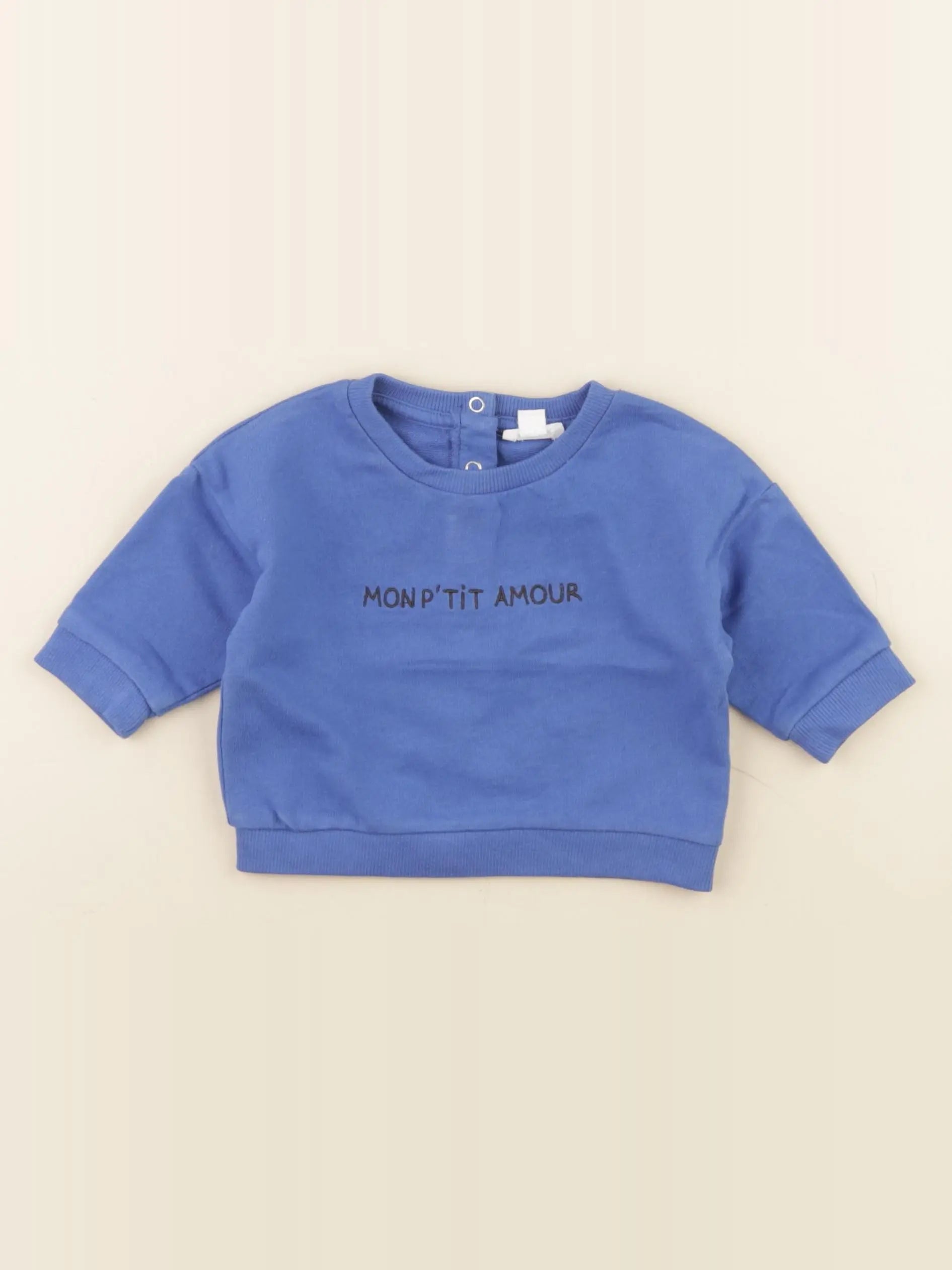 Vertbaudet - sweat bleu - 3 mois