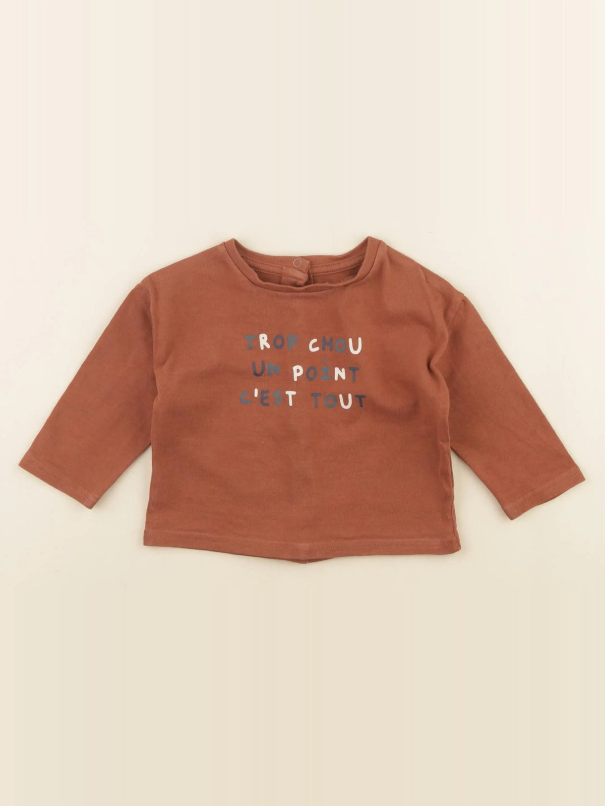 Vertbaudet - tee-shirt marron - 9 mois