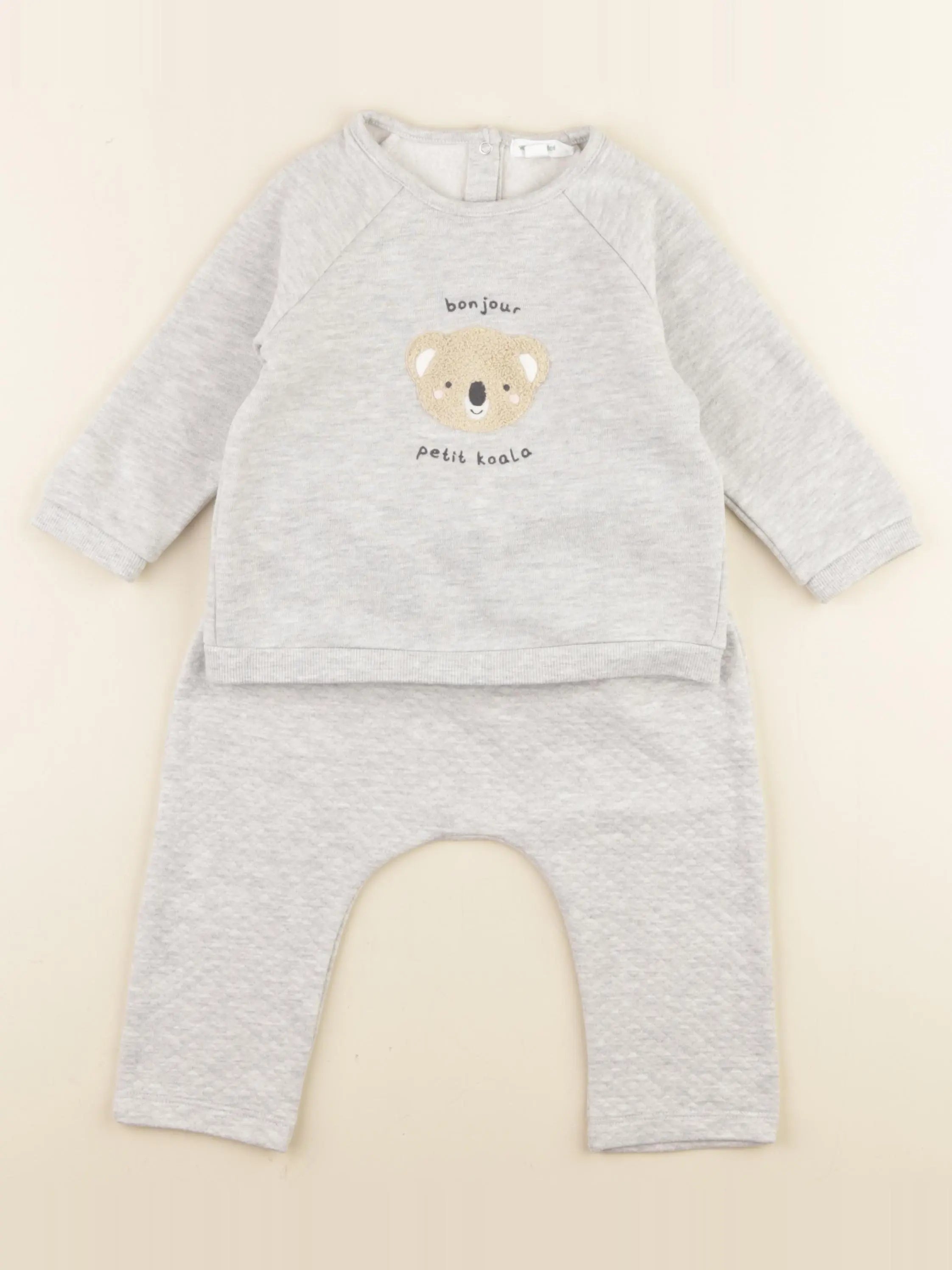 Vertbaudet - ensemble gris - 18 mois