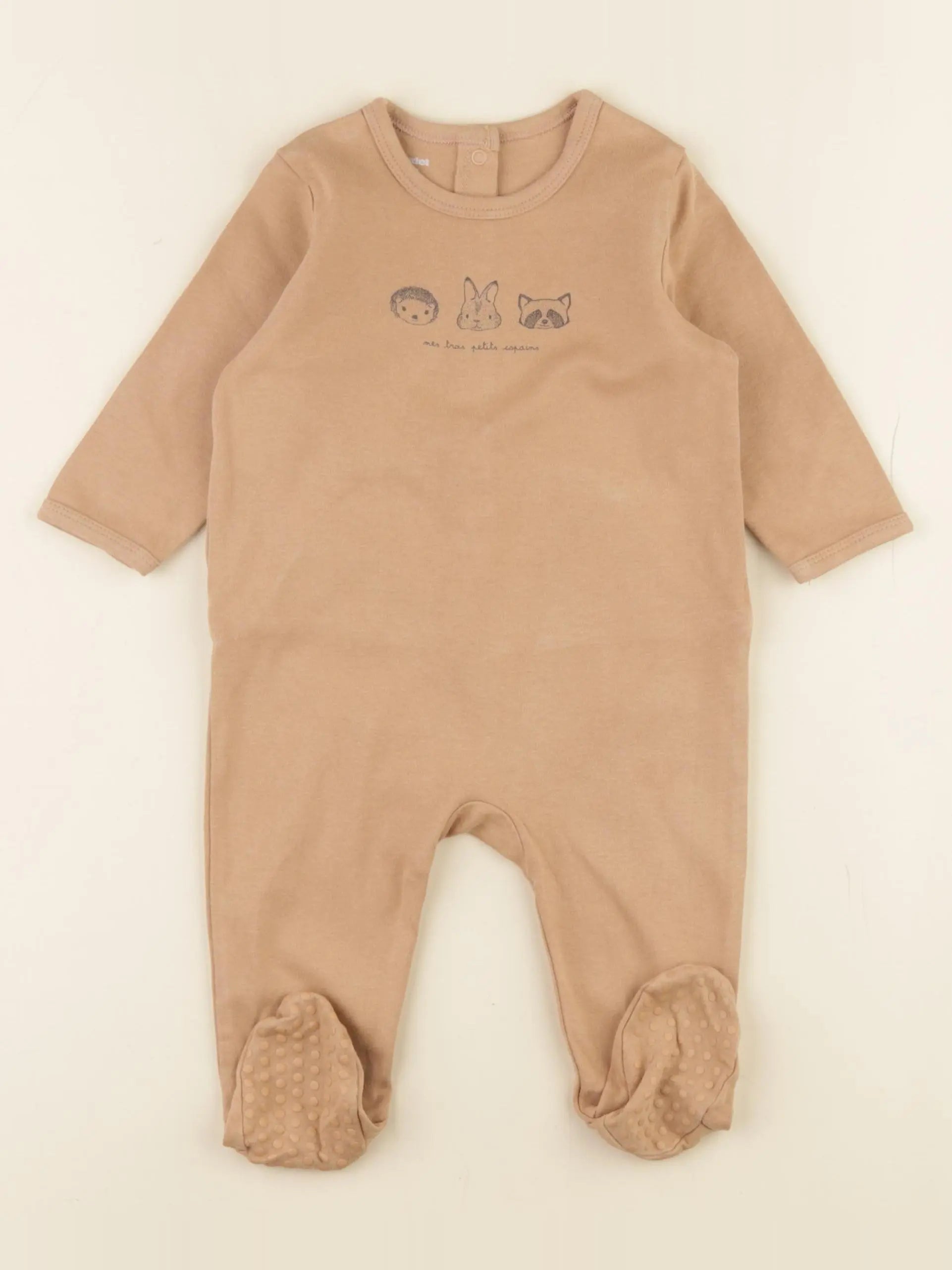 Vertbaudet - pyjama coton marron - 9 mois