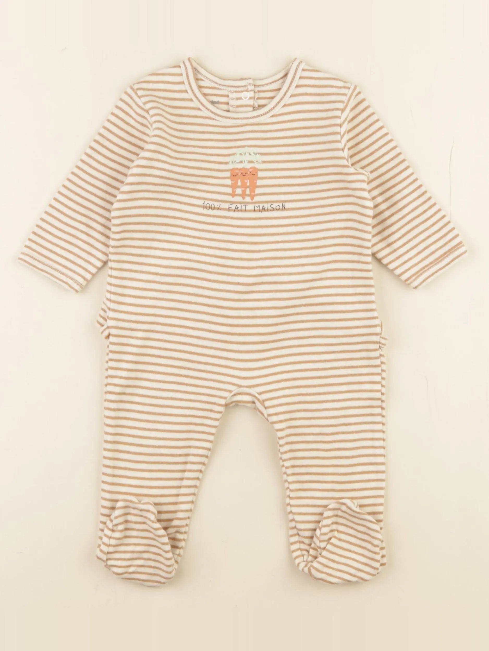 Vertbaudet - pyjama coton marron - 6 mois