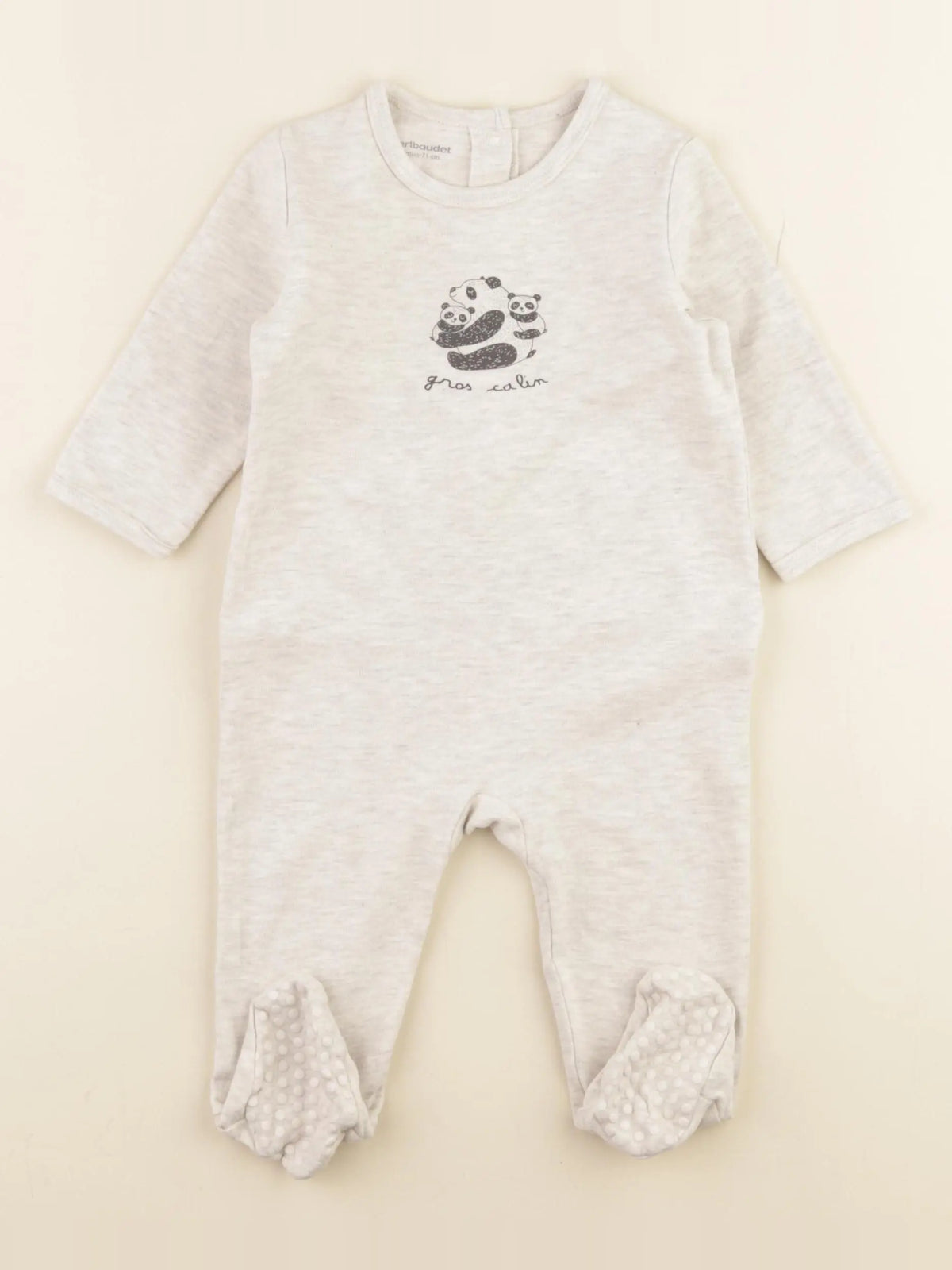 Vertbaudet - pyjama coton gris - 9 mois