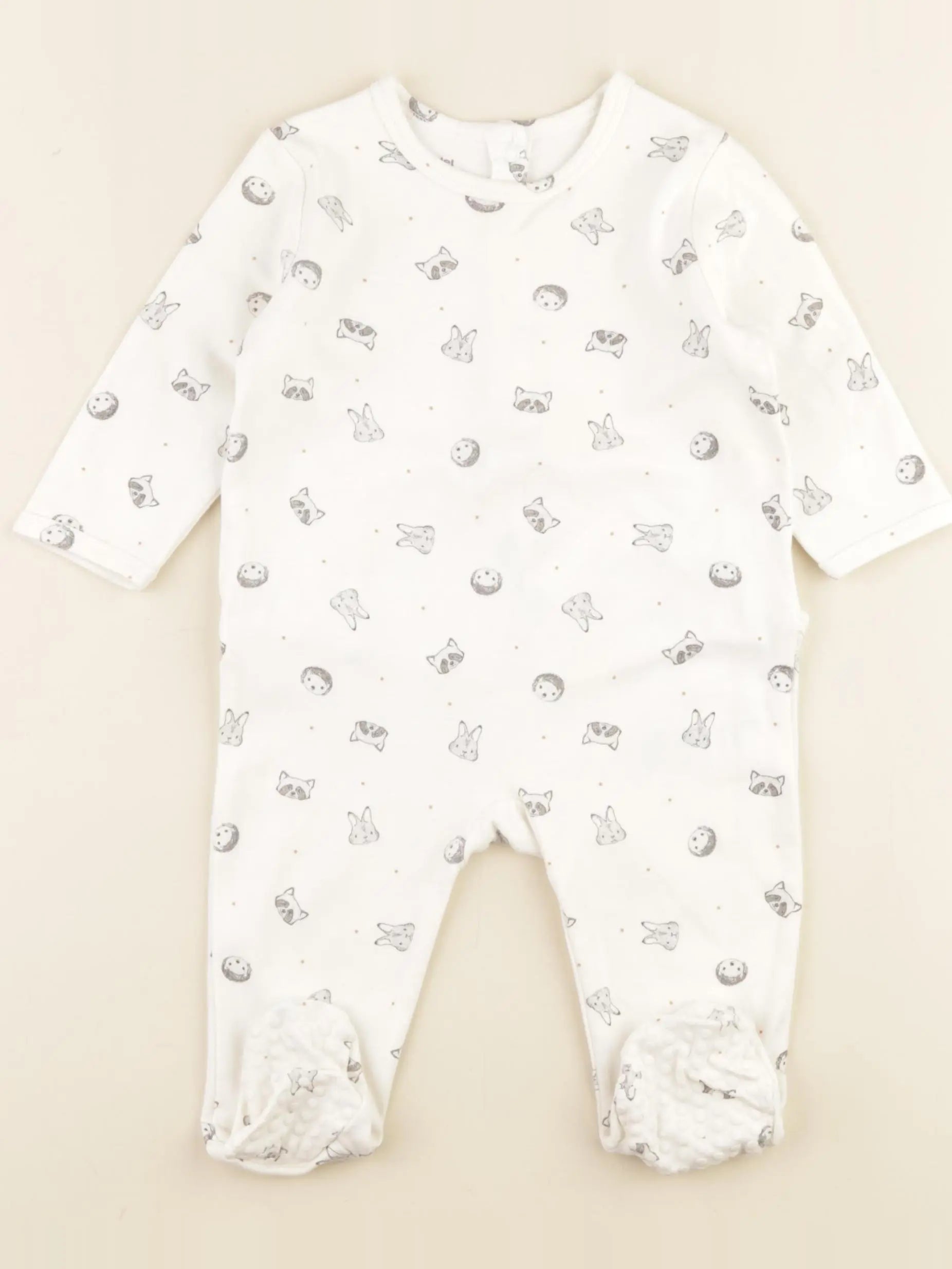 Vertbaudet - pyjama coton beige - 9 mois