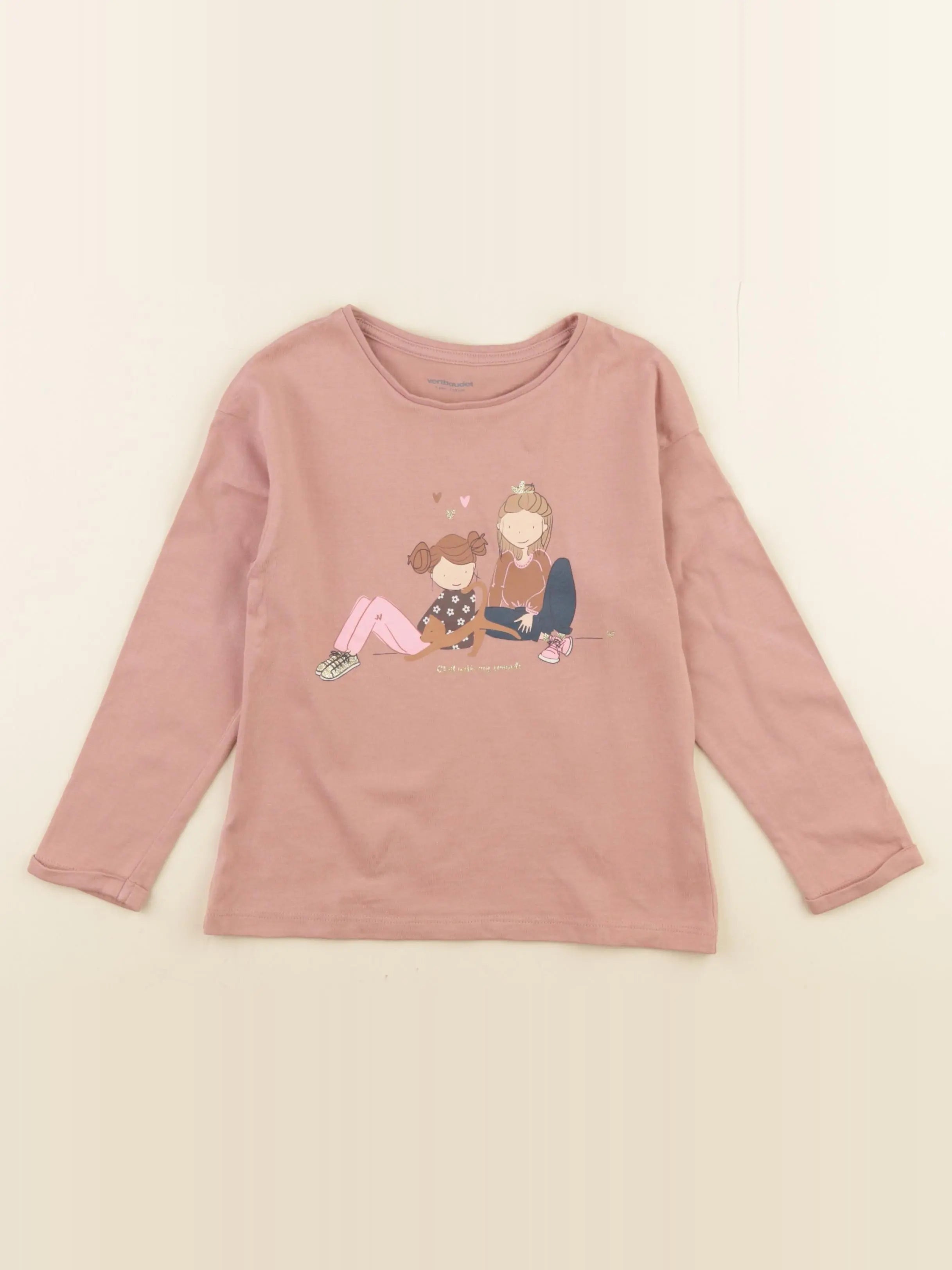 Vertbaudet - tee-shirt rose - 5 ans