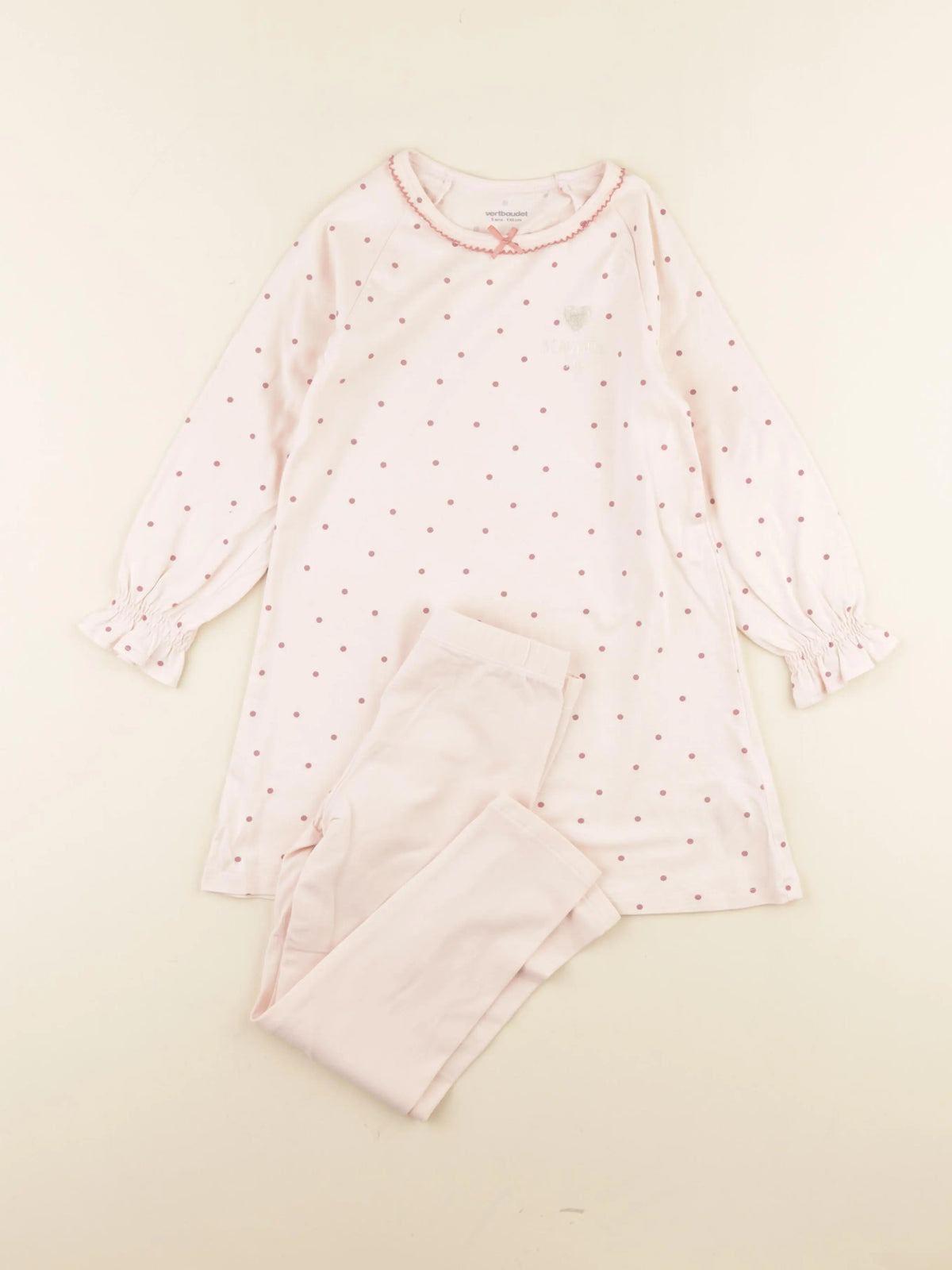 Vertbaudet - pyjama coton rose - 5 ans