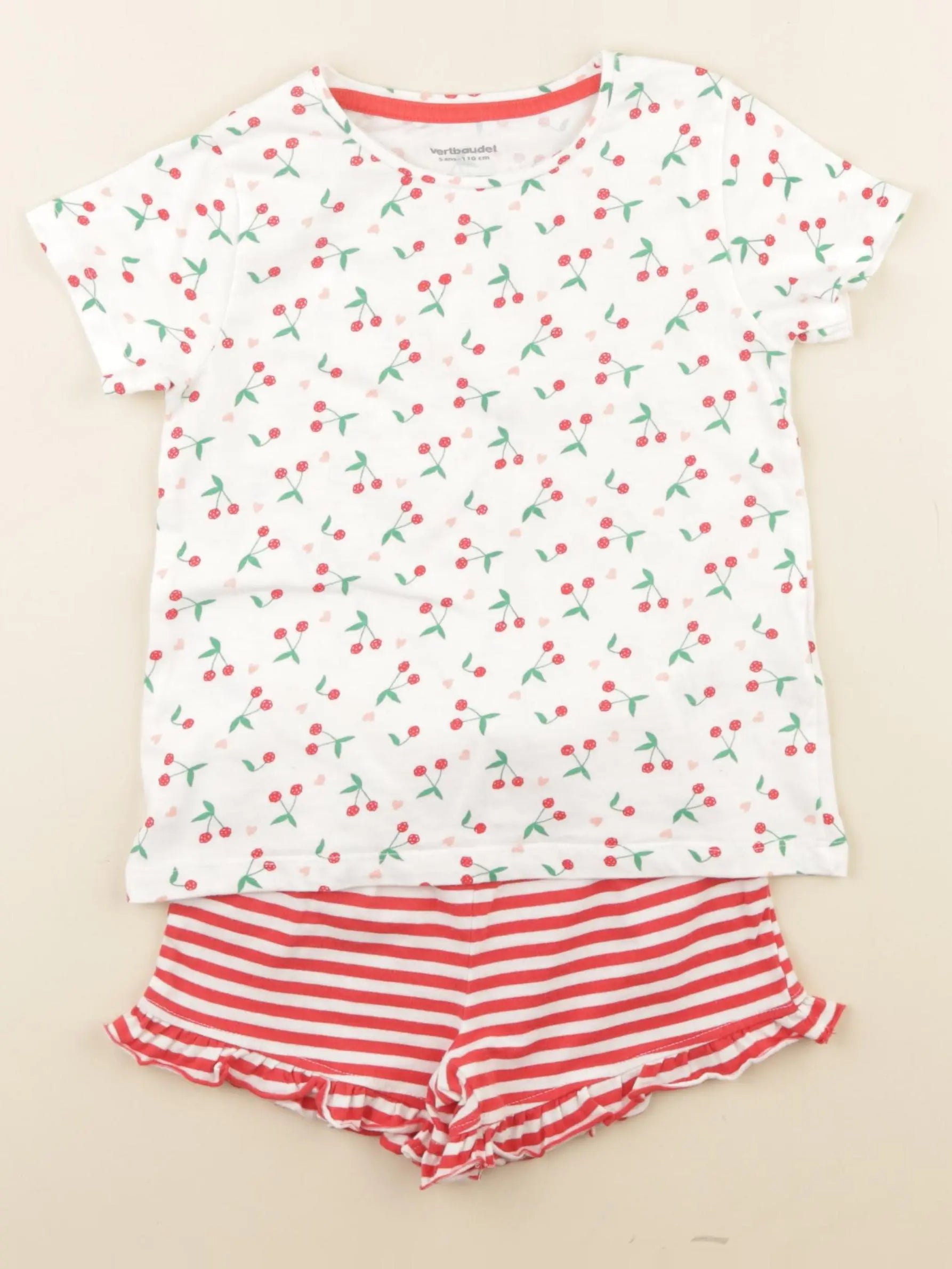 Vertbaudet - pyjama coton rouge - 5 ans