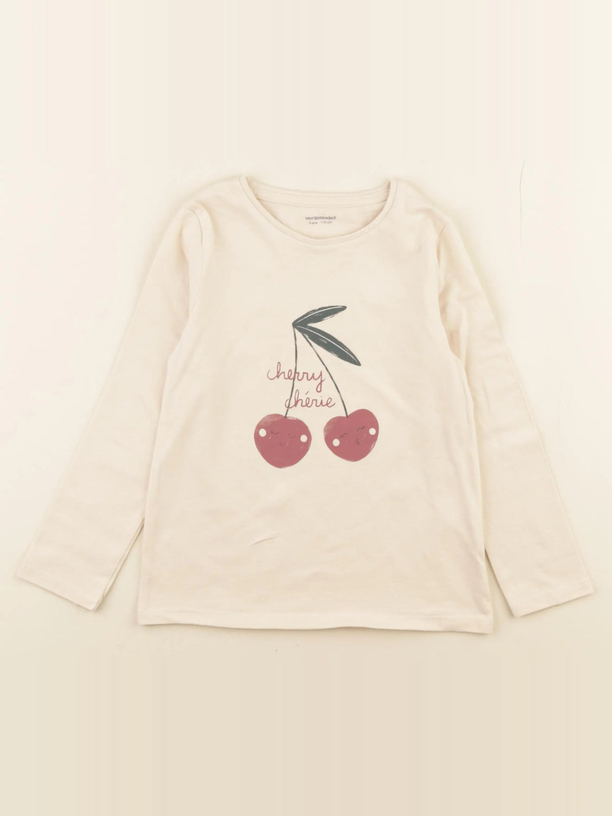 Vertbaudet - tee-shirt beige - 5 ans