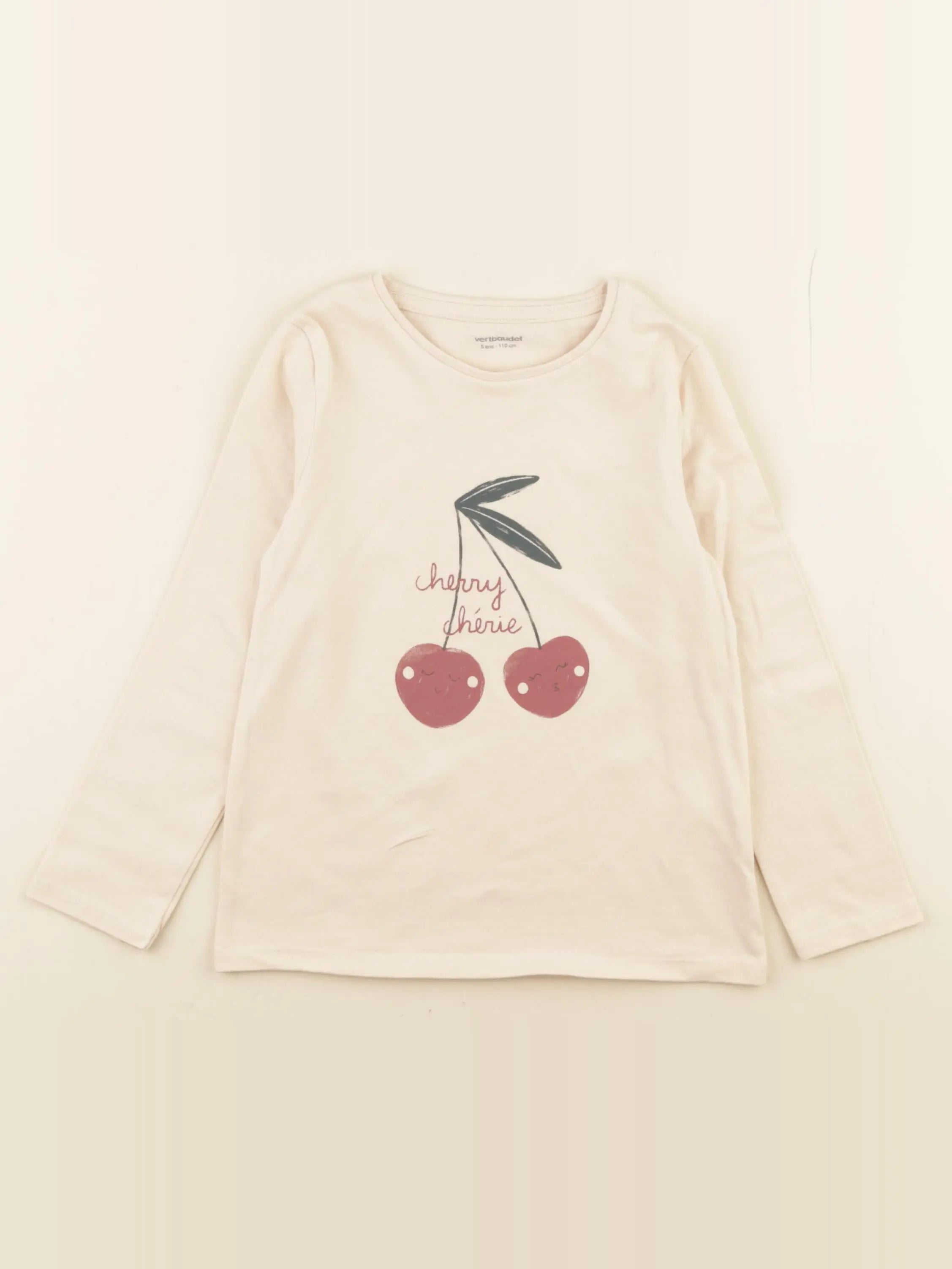 Vertbaudet - tee-shirt beige - 5 ans