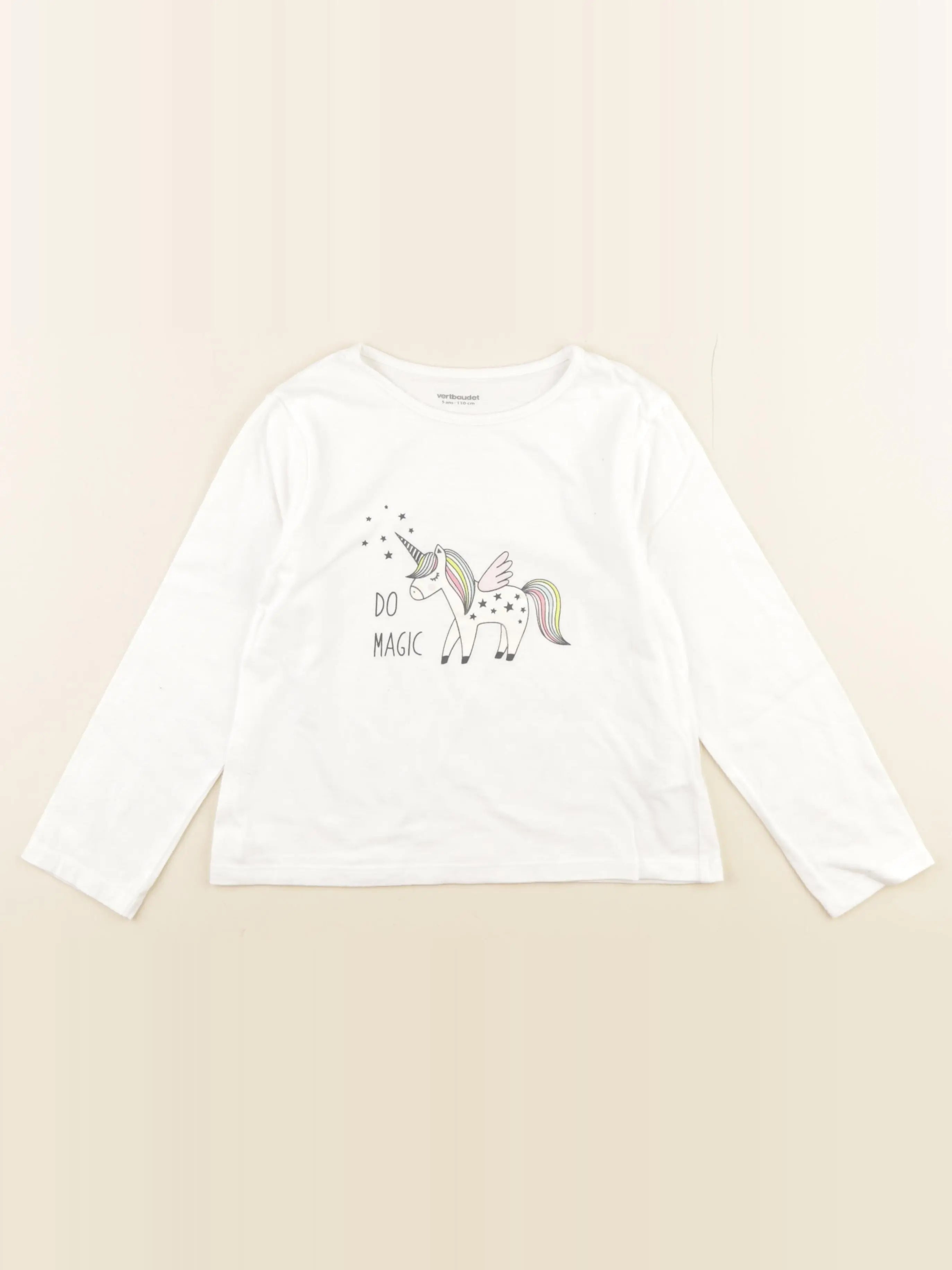 Vertbaudet - tee-shirt blanc - 5 ans