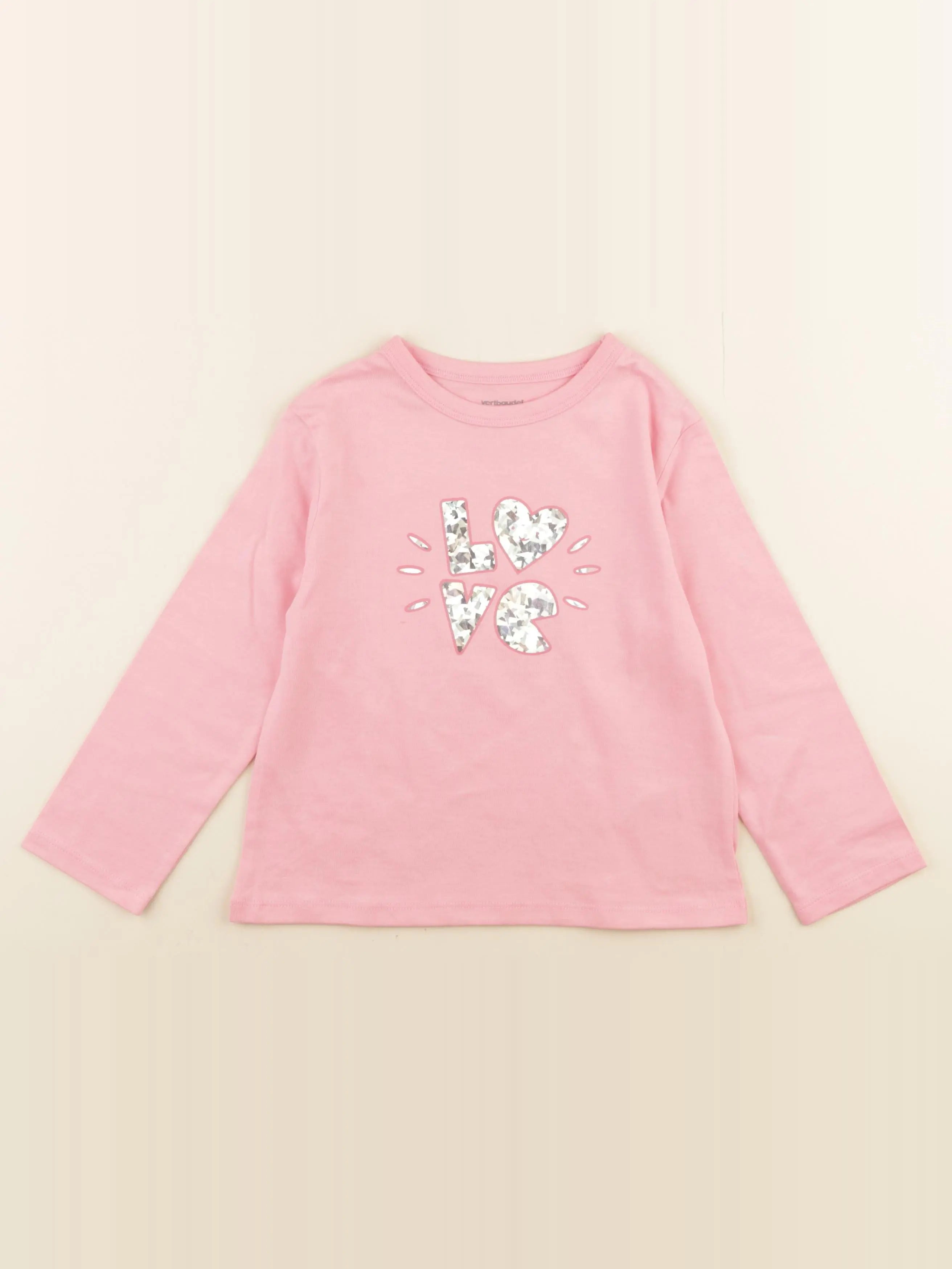Vertbaudet - tee-shirt rose - 5 ans