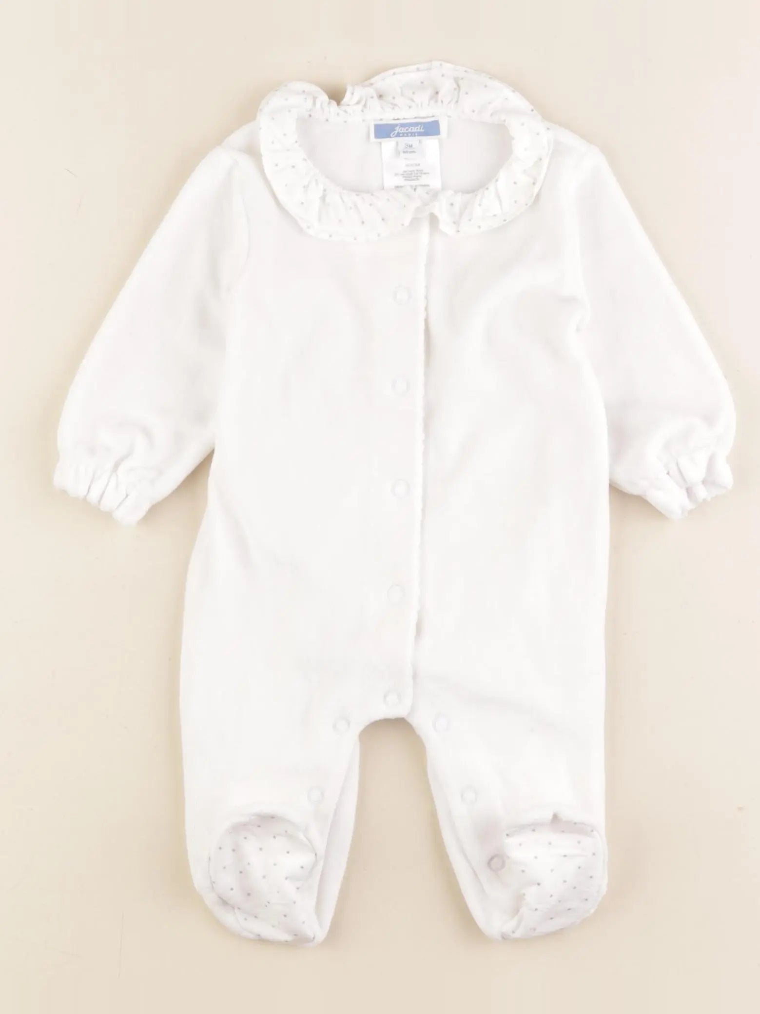 Jacadi - pyjama velours blanc - 12 mois