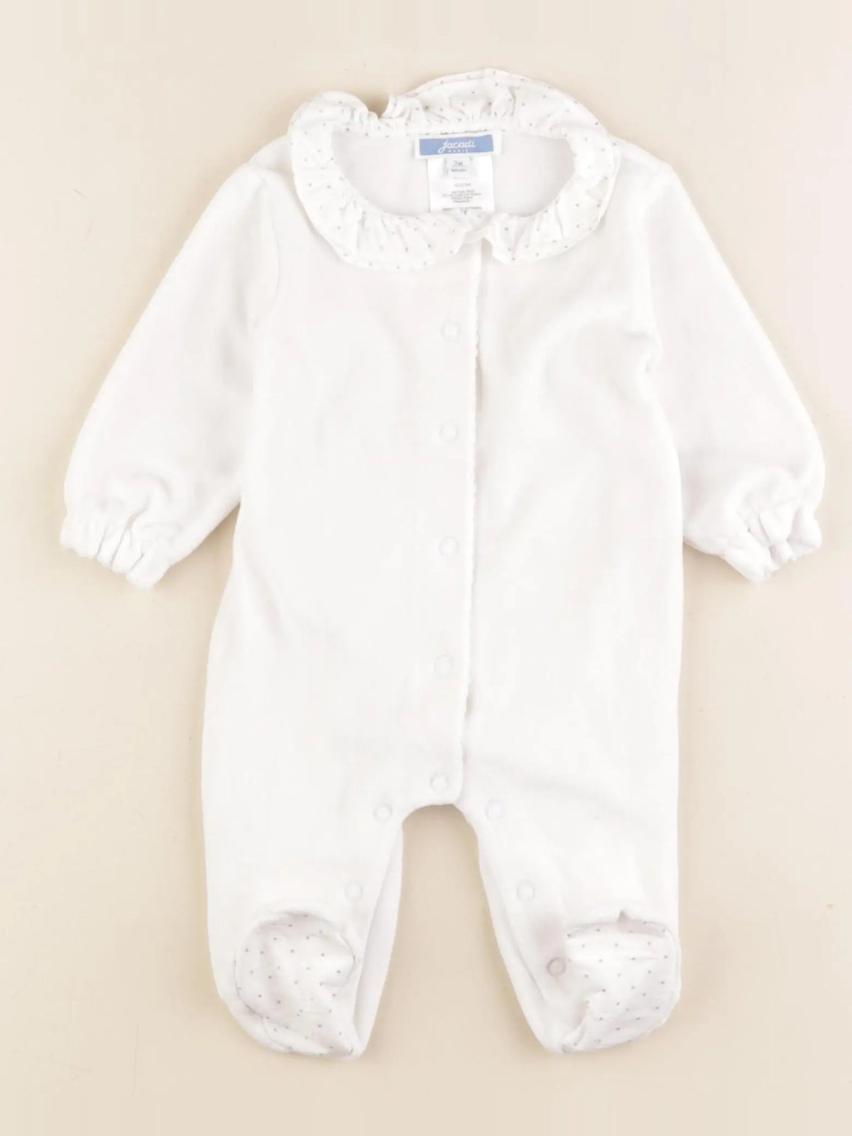 Jacadi - pyjama velours blanc - 12 mois