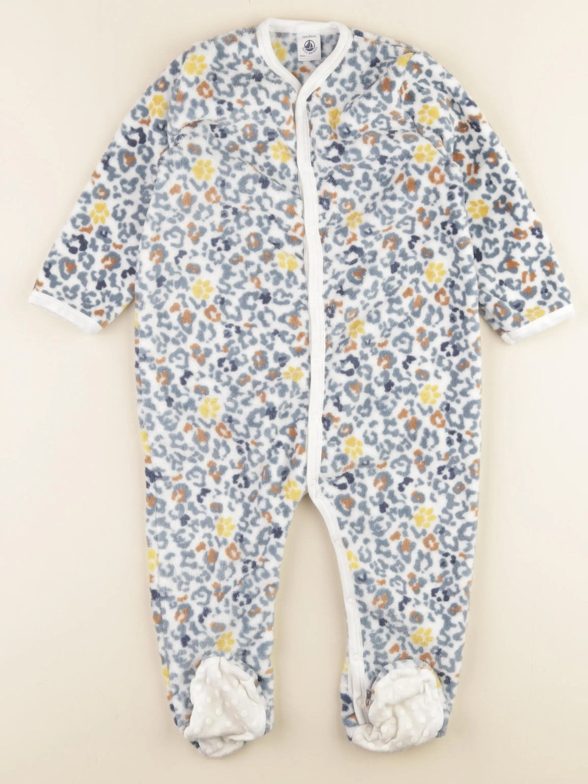 Petit Bateau - sur-pyjama velours blanc - 24 mois