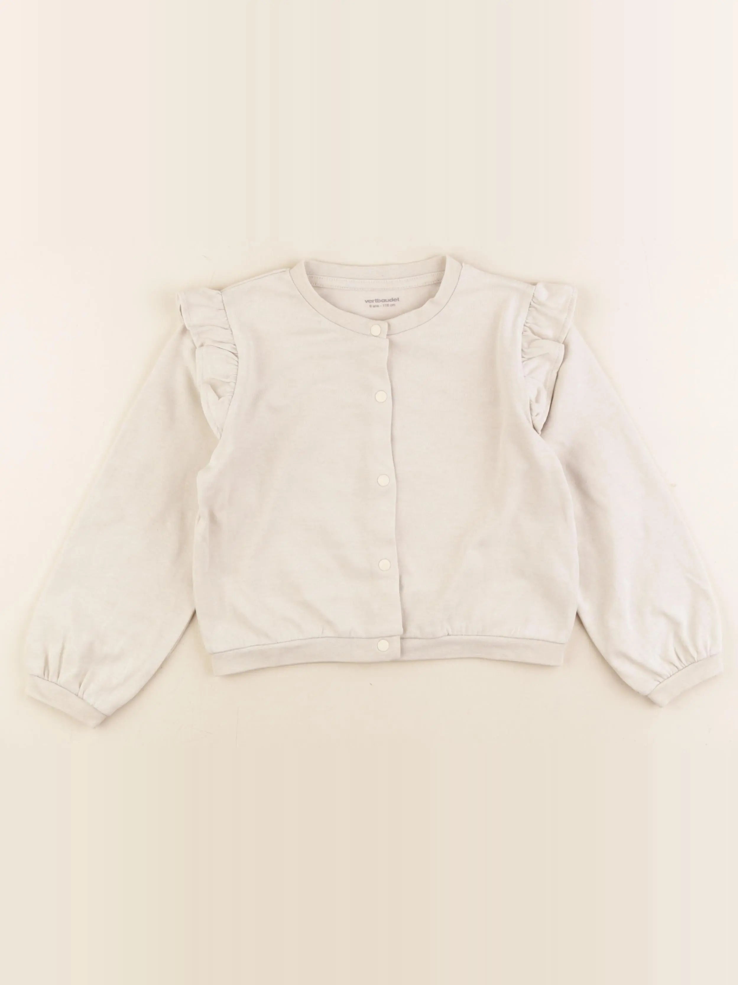 Vertbaudet - sweat beige - 6 ans