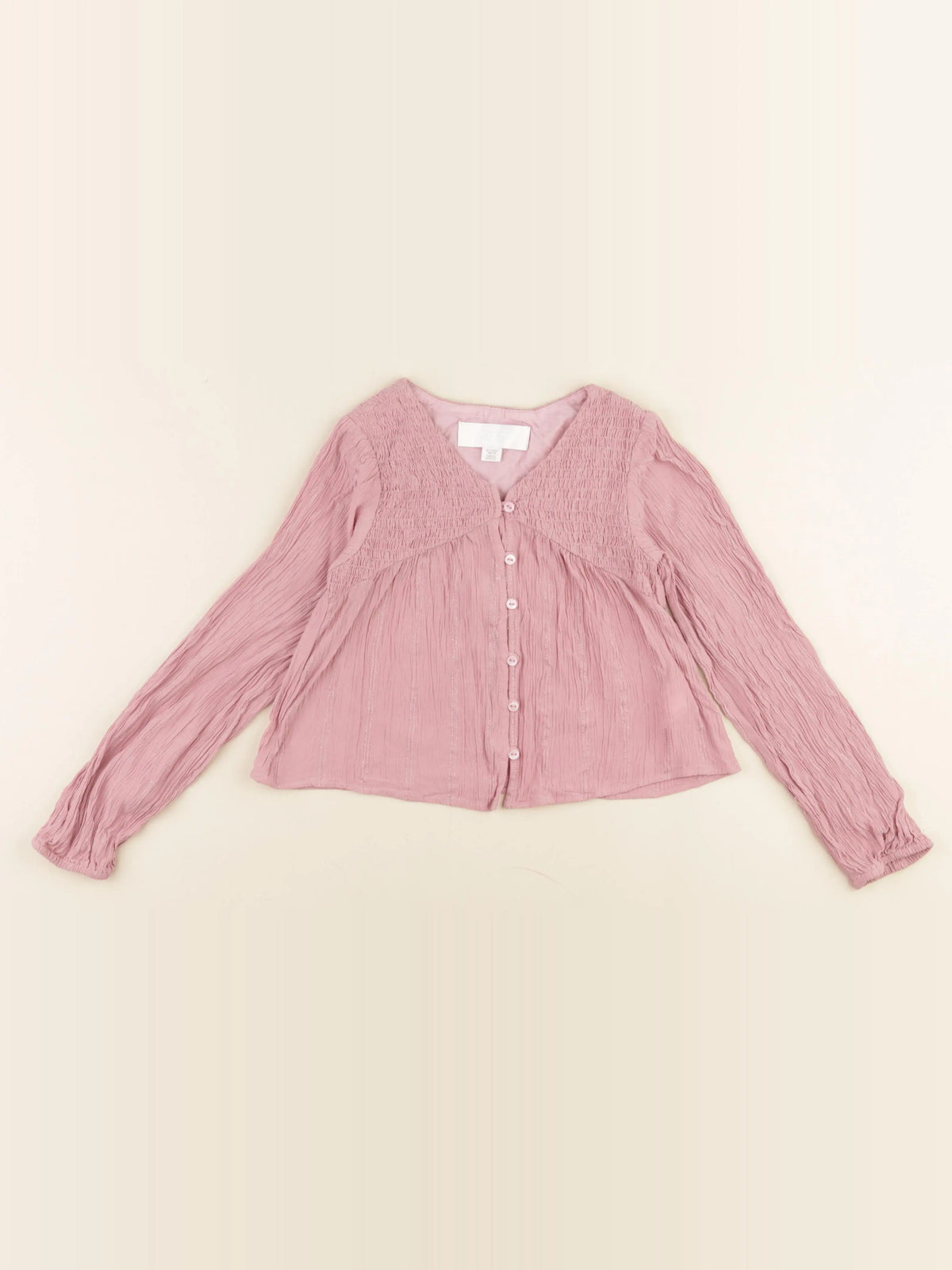 Zara - blouse rose, argent - 6/7 ans
