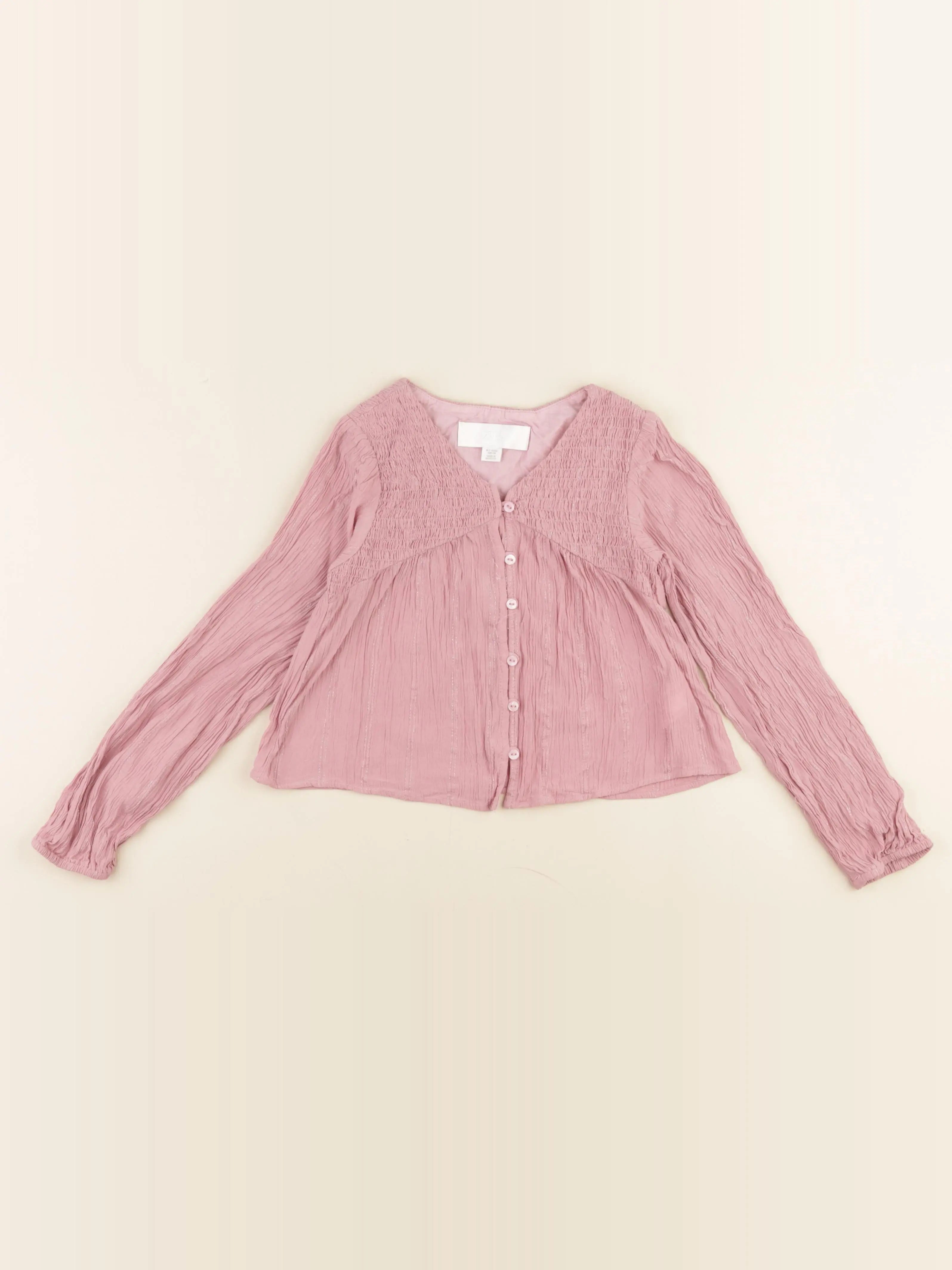 Zara - blouse rose, argent - 6/7 ans