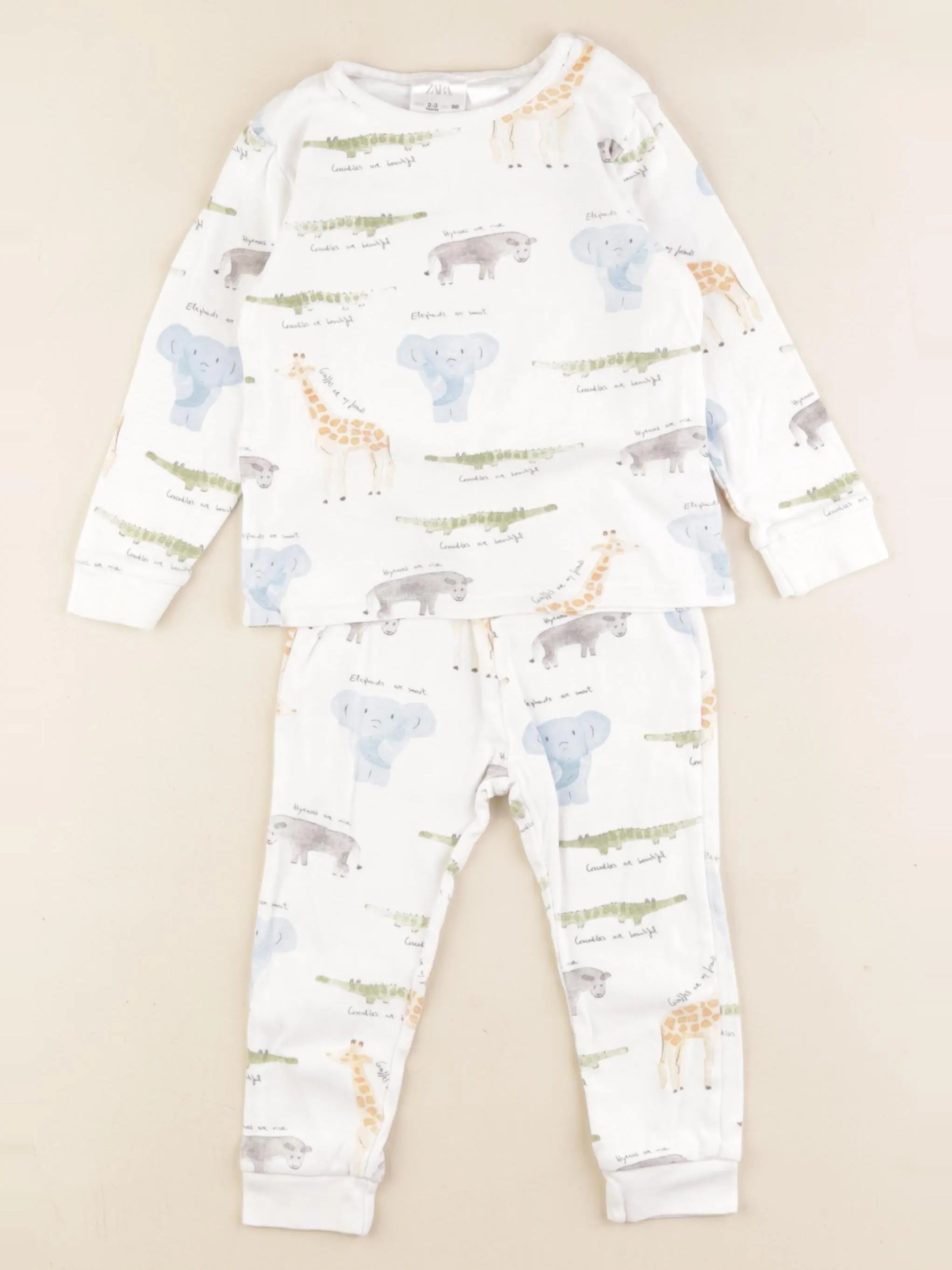 Zara - pyjama coton blanc - 2/3 ans