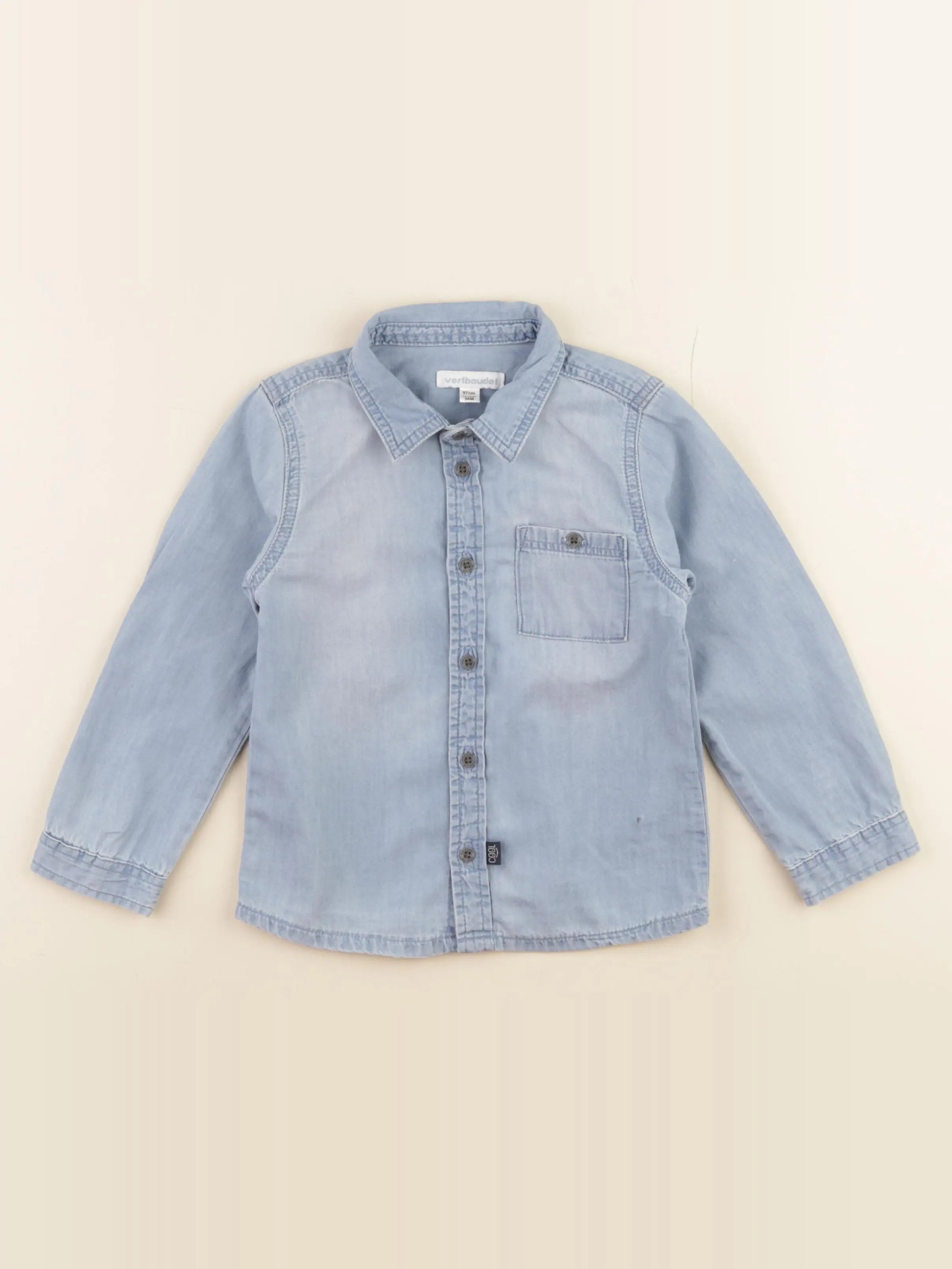 Vertbaudet - chemise bleu - 36 mois