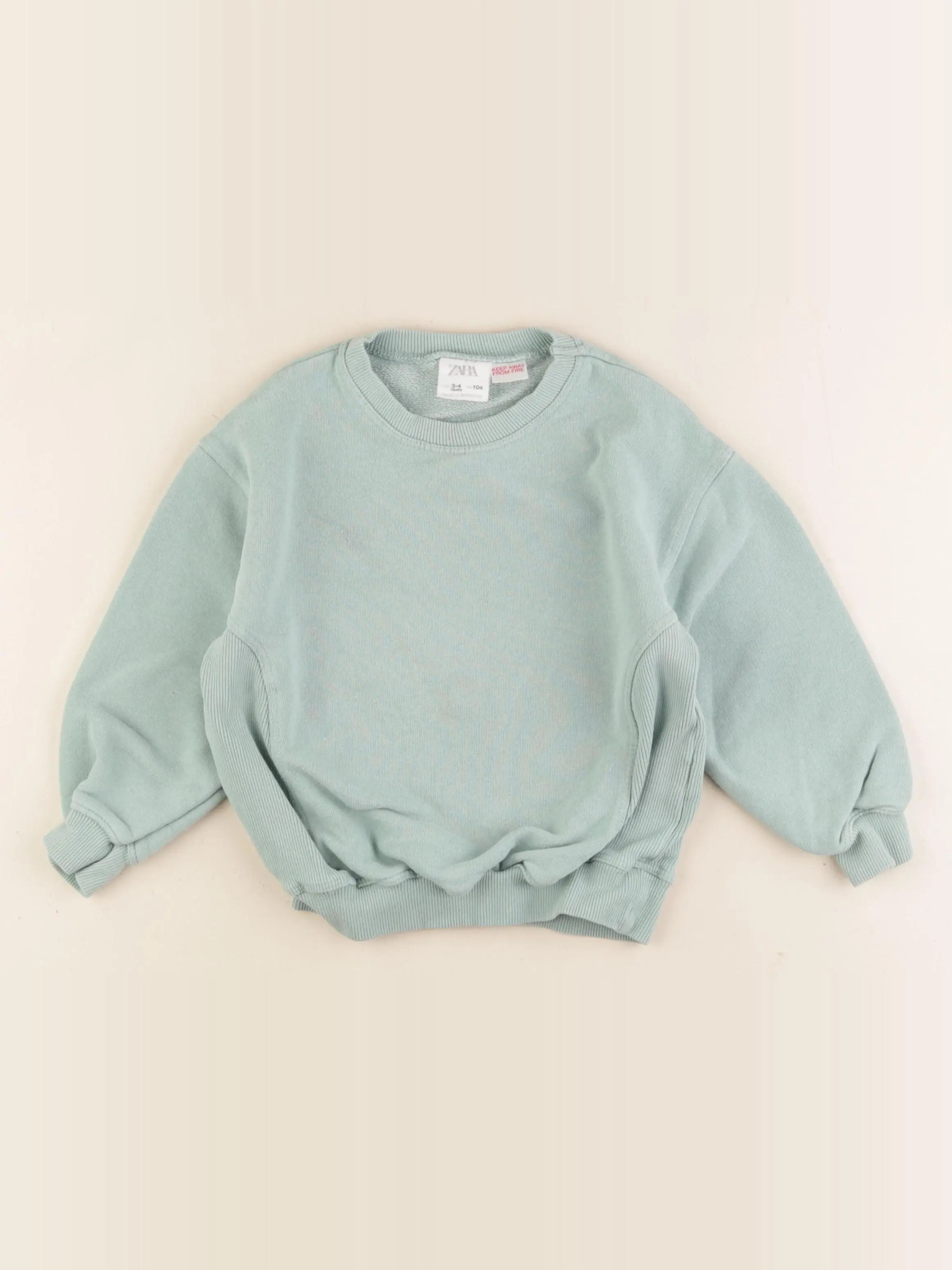 Zara - sweat vert - 3/4 ans