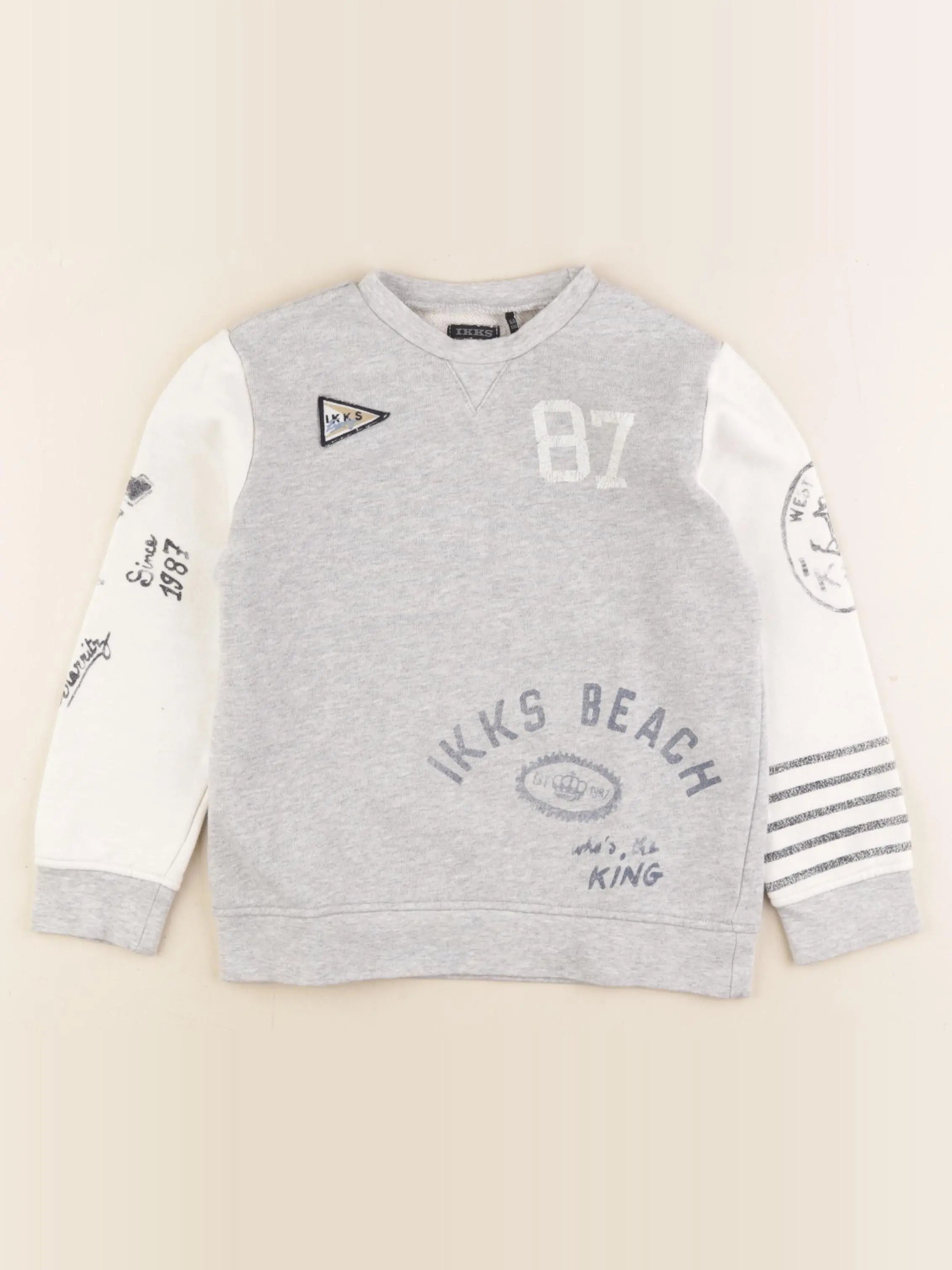 IKKS - sweat gris - 6 ans