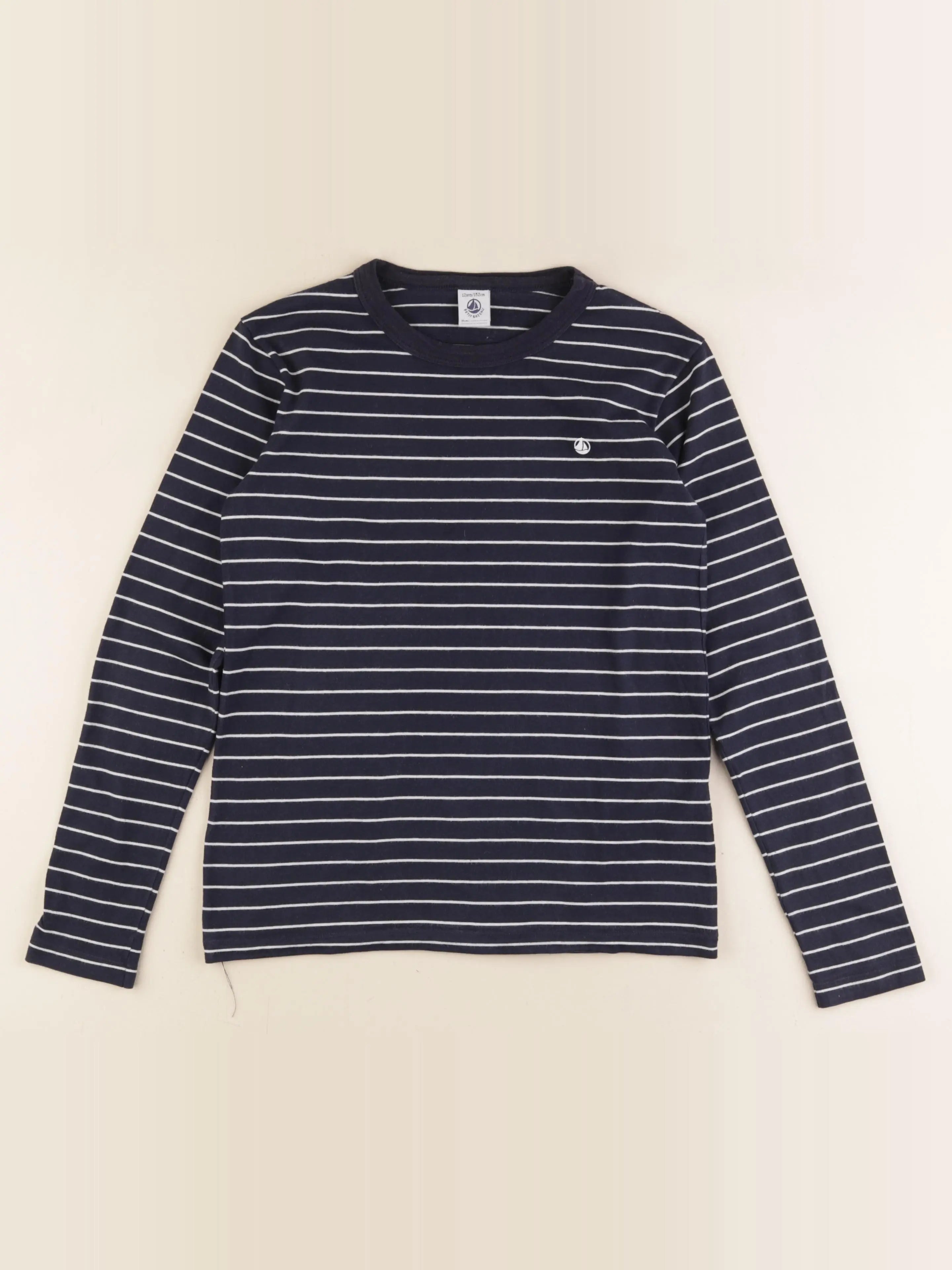 Petit Bateau - tee-shirt bleu, blanc - 12 ans
