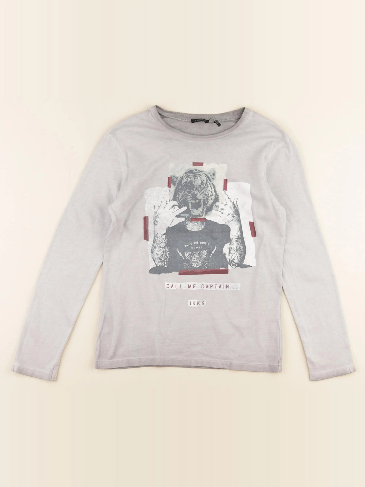 IKKS - tee-shirt gris - 8 ans