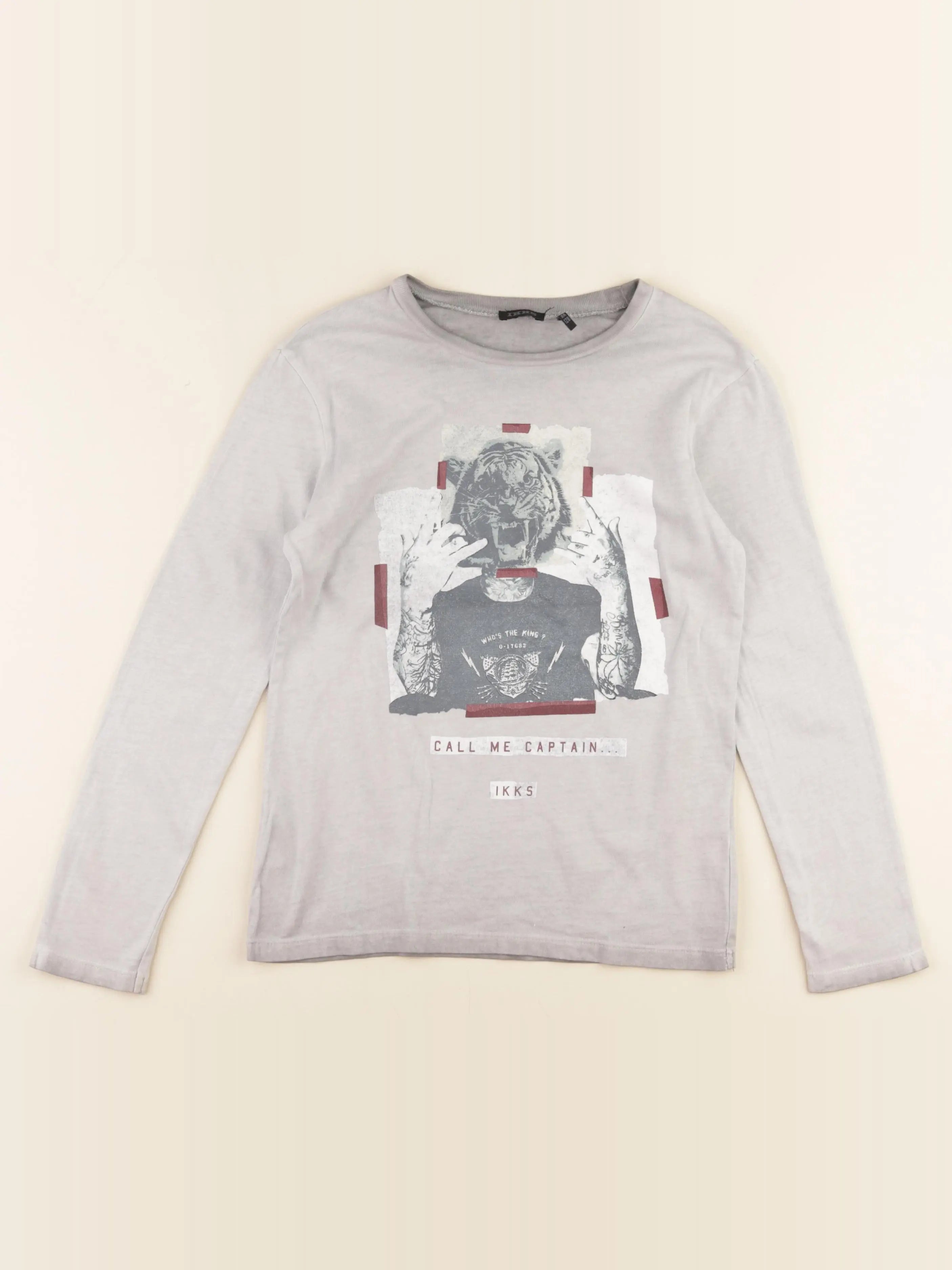 IKKS - tee-shirt gris - 8 ans