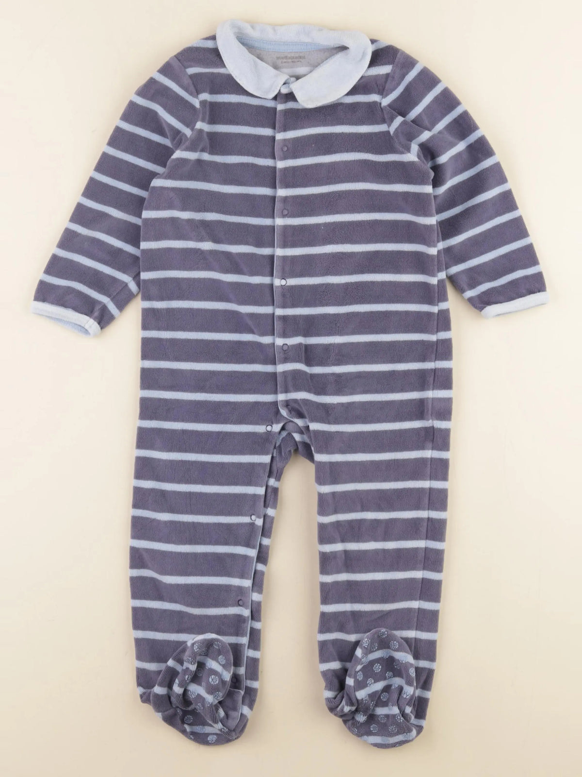 Vertbaudet - pyjama velours bleu - 2 ans